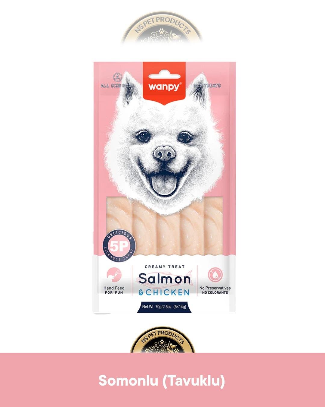 Wanpy Somonlu & Tavuklu Krema Köpek Ödül Maması 5x14 gram