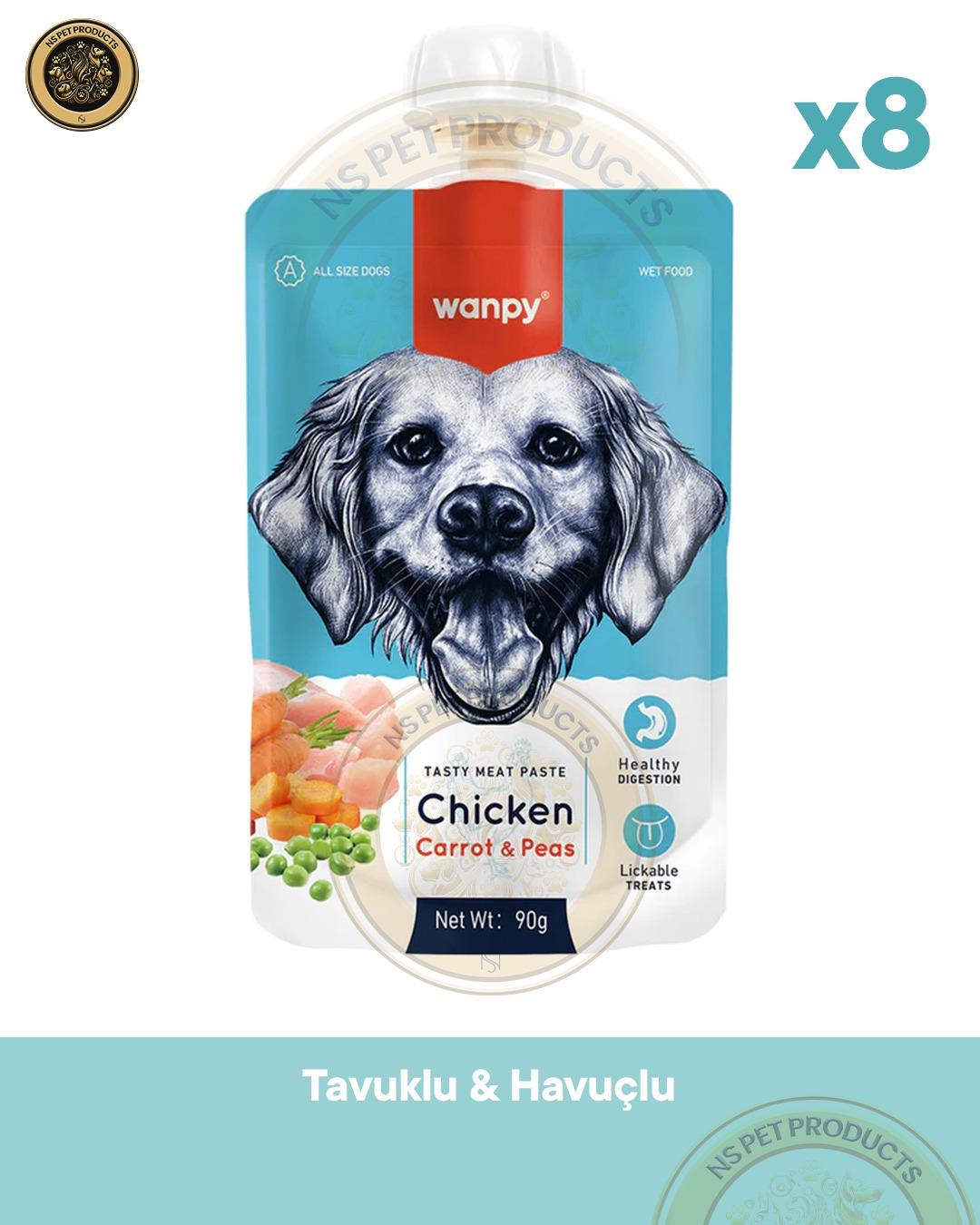 Wanpy Tavuklu & Havuçlu Köpek Ödül Maması 8'li – 90 g × 8 Paket