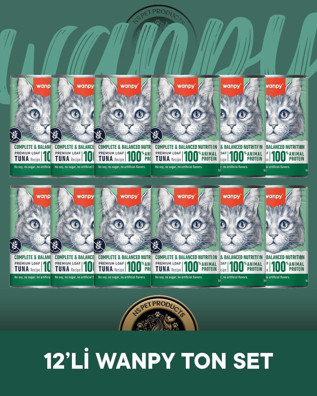 Wanpy Ton Balıklı Ezme Kedi Konservesi 12x375 gr