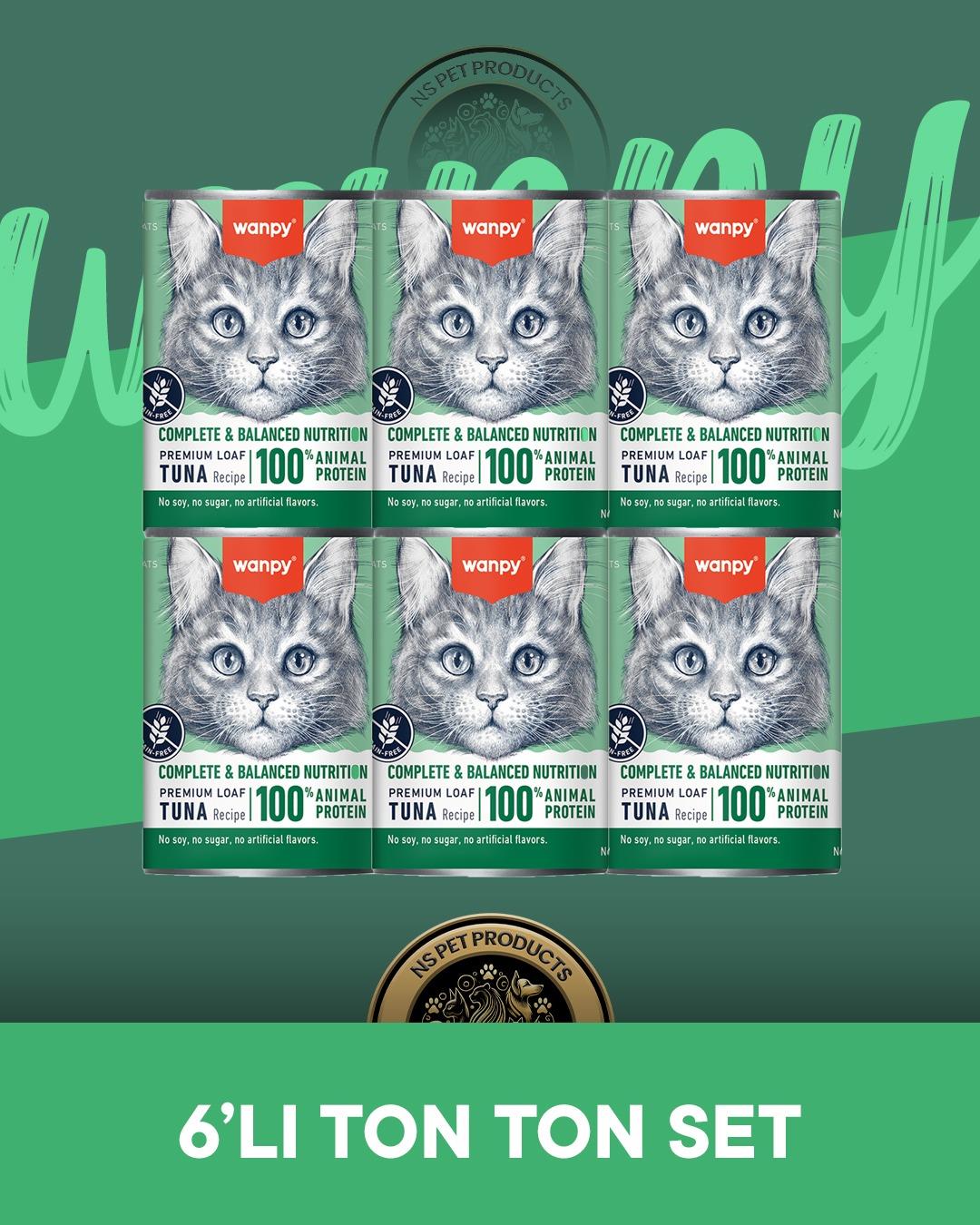 Wanpy Ton Balıklı Ezme Kedi Konservesi 6x375 gr