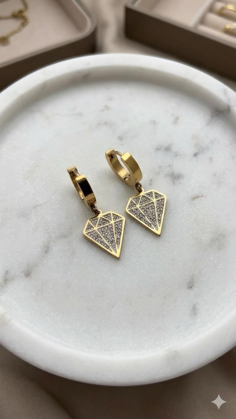Çelik Küpe (Gold) Kp616