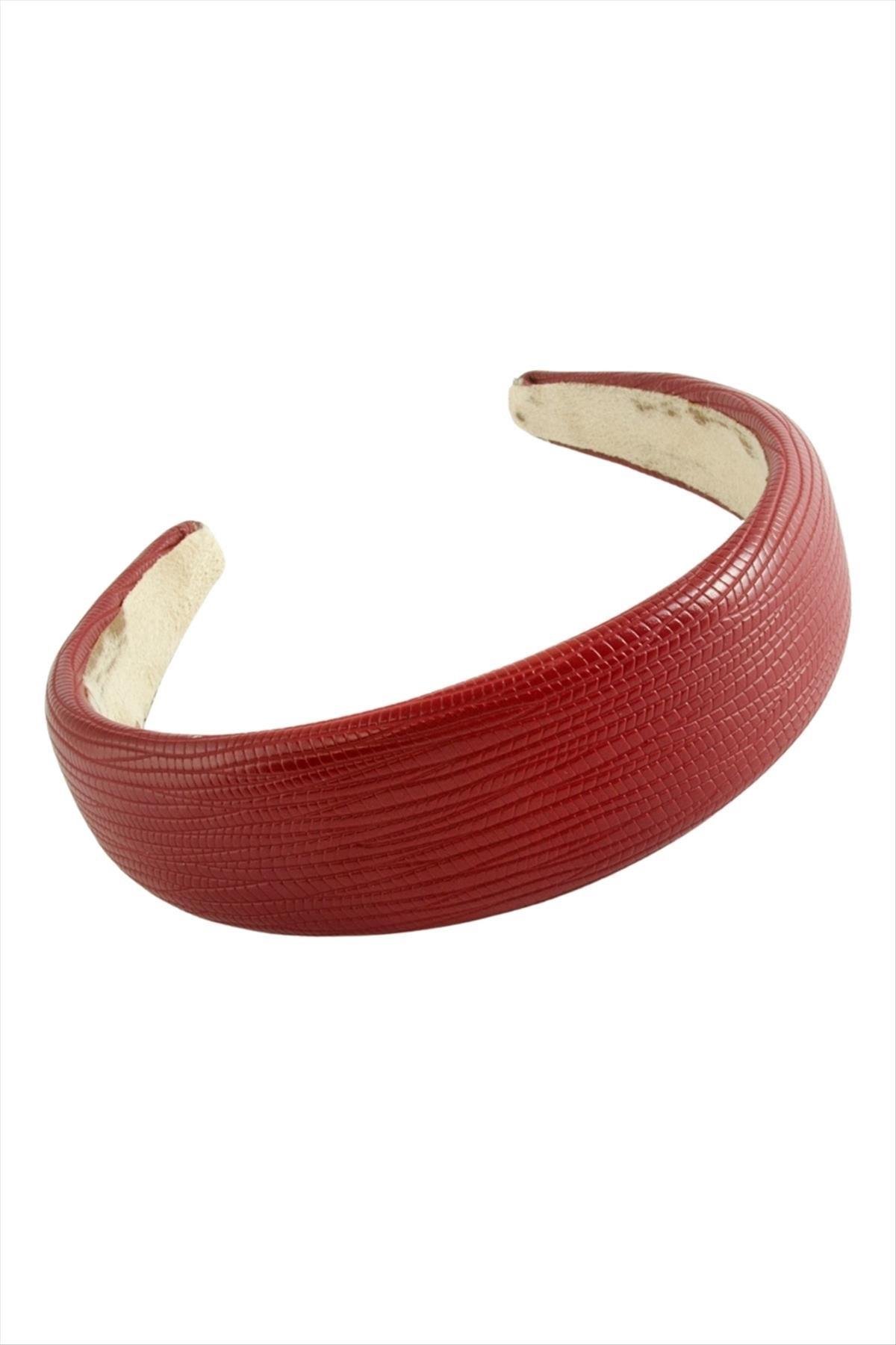 Çizgili Oval Deri Taç