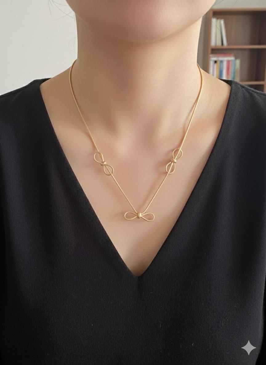 Fiyonk Model Çelik Kolye (Gold) 0106301