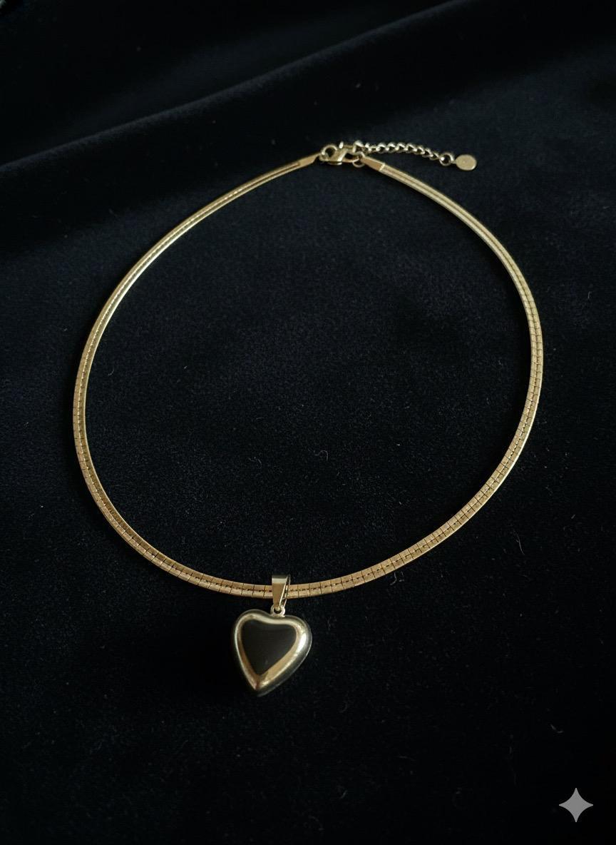Kalpli Çelik Kolye (Gold) 100152
