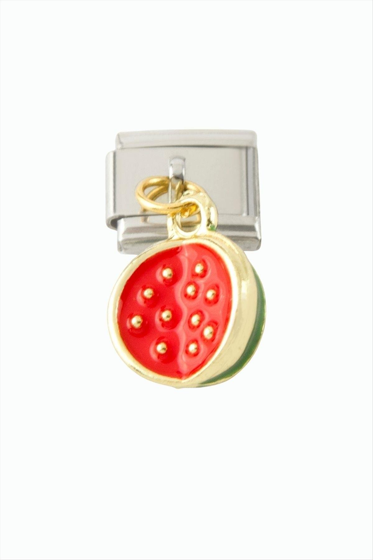Karpuz Sallatılı Çelik Charm