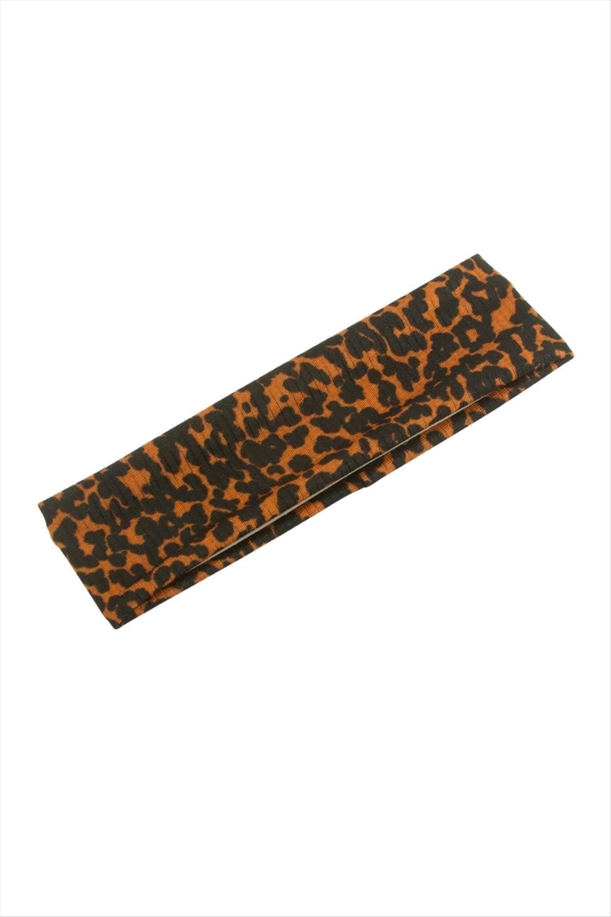 Leopar Desenli Saç Bandı 6 cm