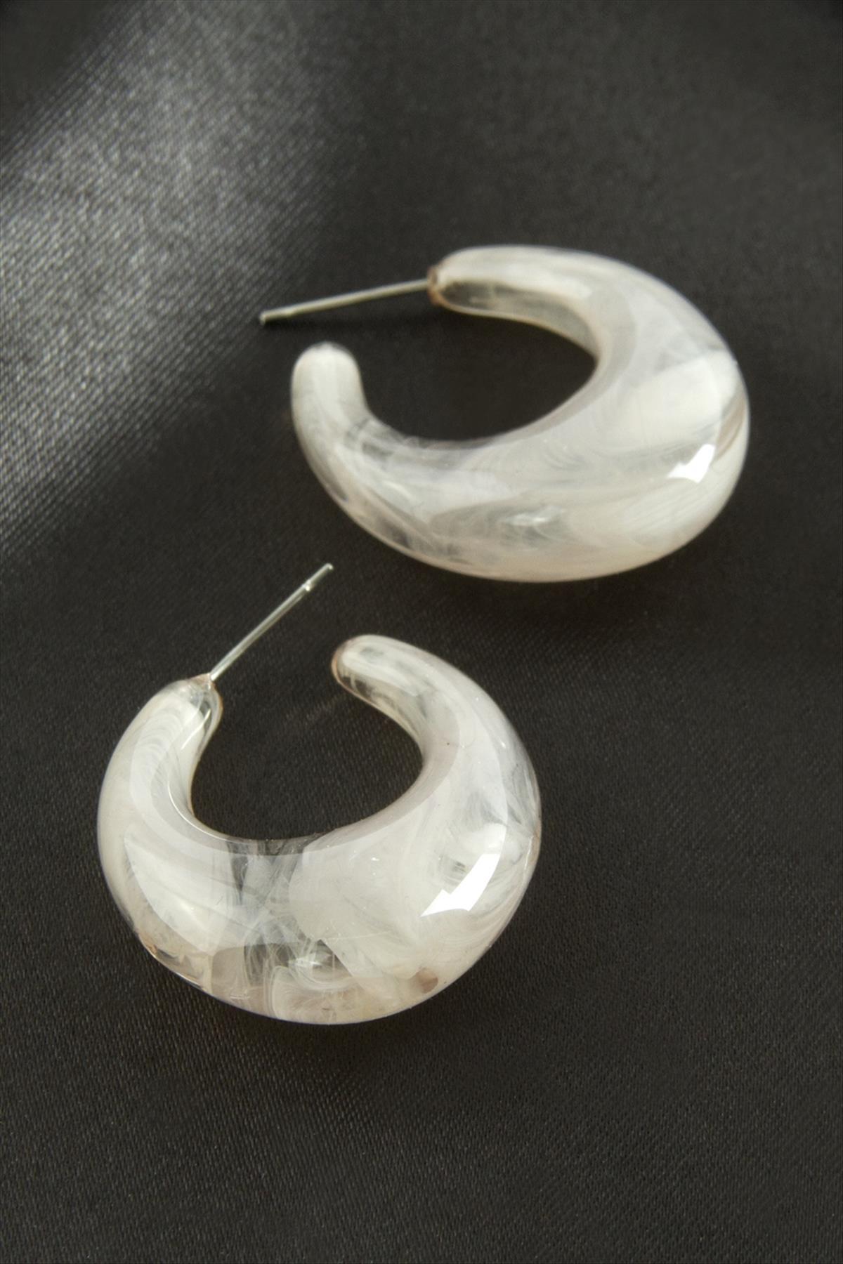 Oval Plastik Küpe