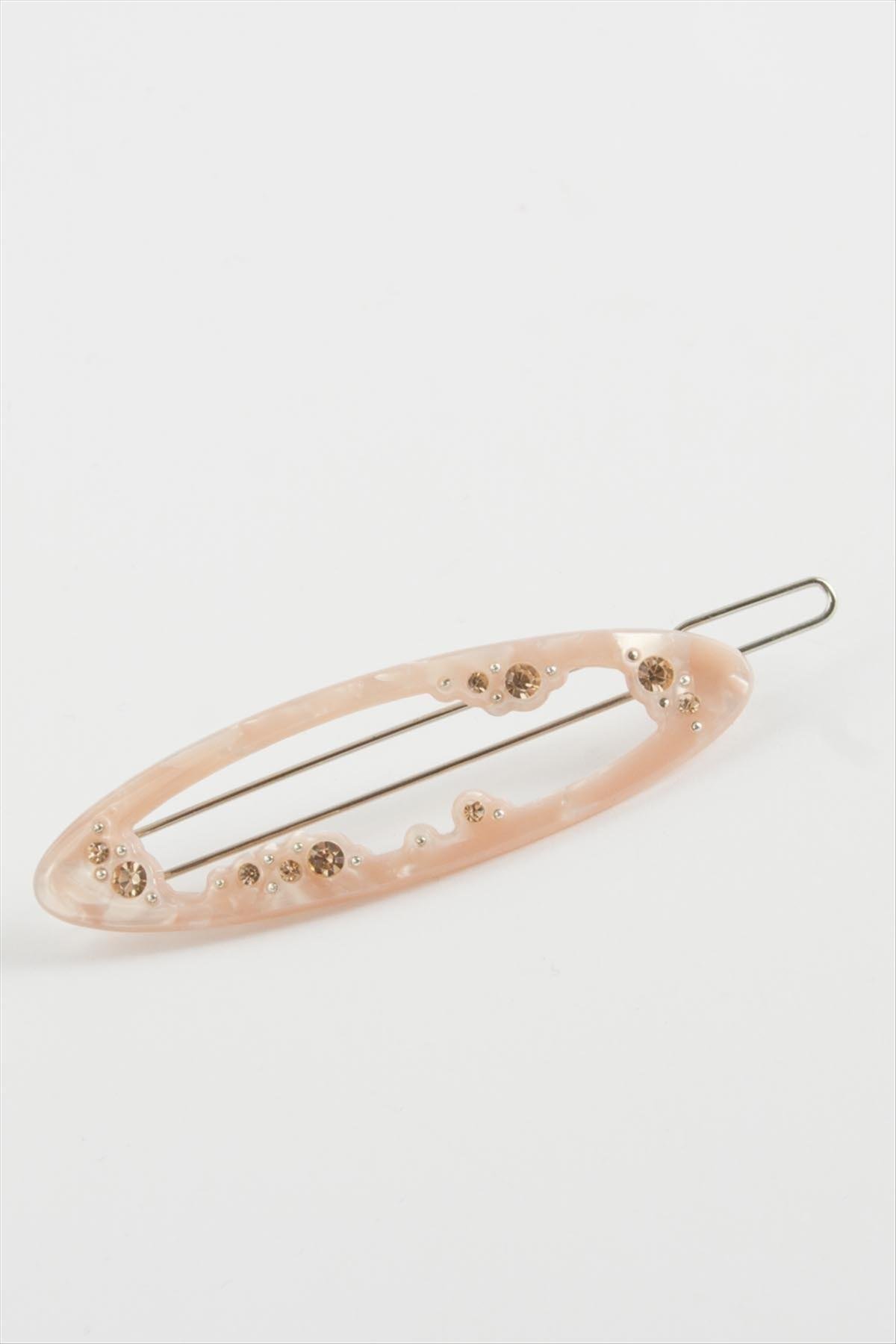 Oval Taşlı Klipsli Toka