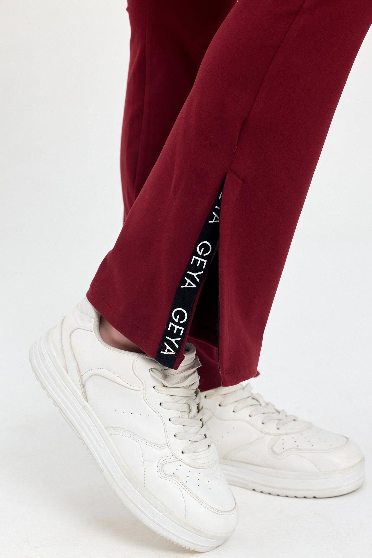 Bordo Flare Pantolon