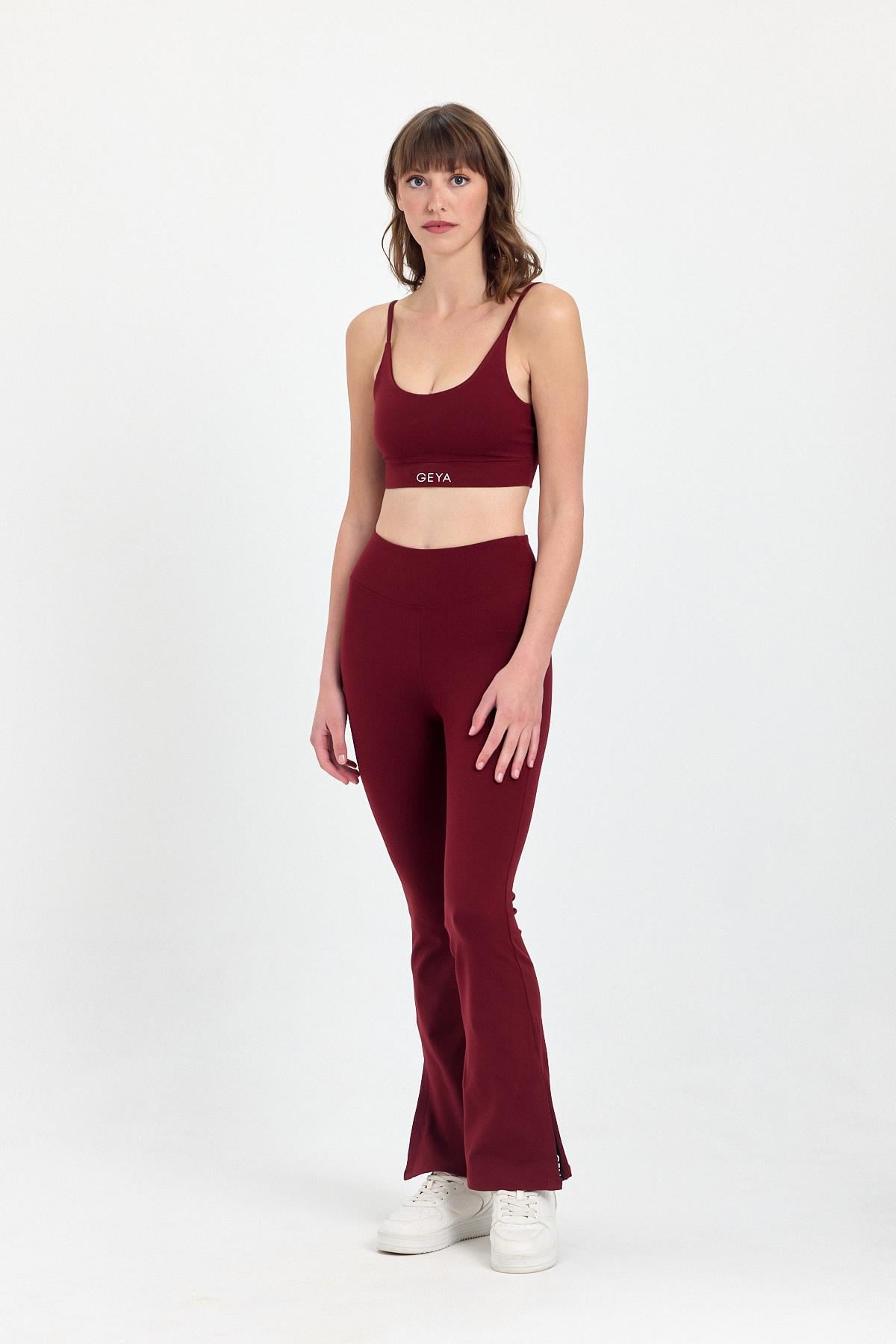 Bordo Flare Pantolon