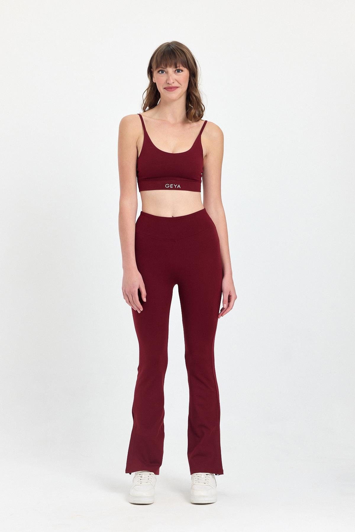 Bordo Flare Pantolon