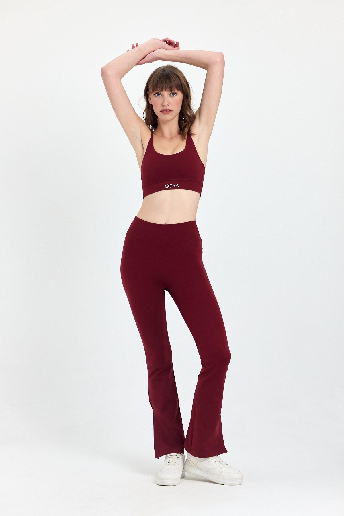 Bordo Flare Pantolon