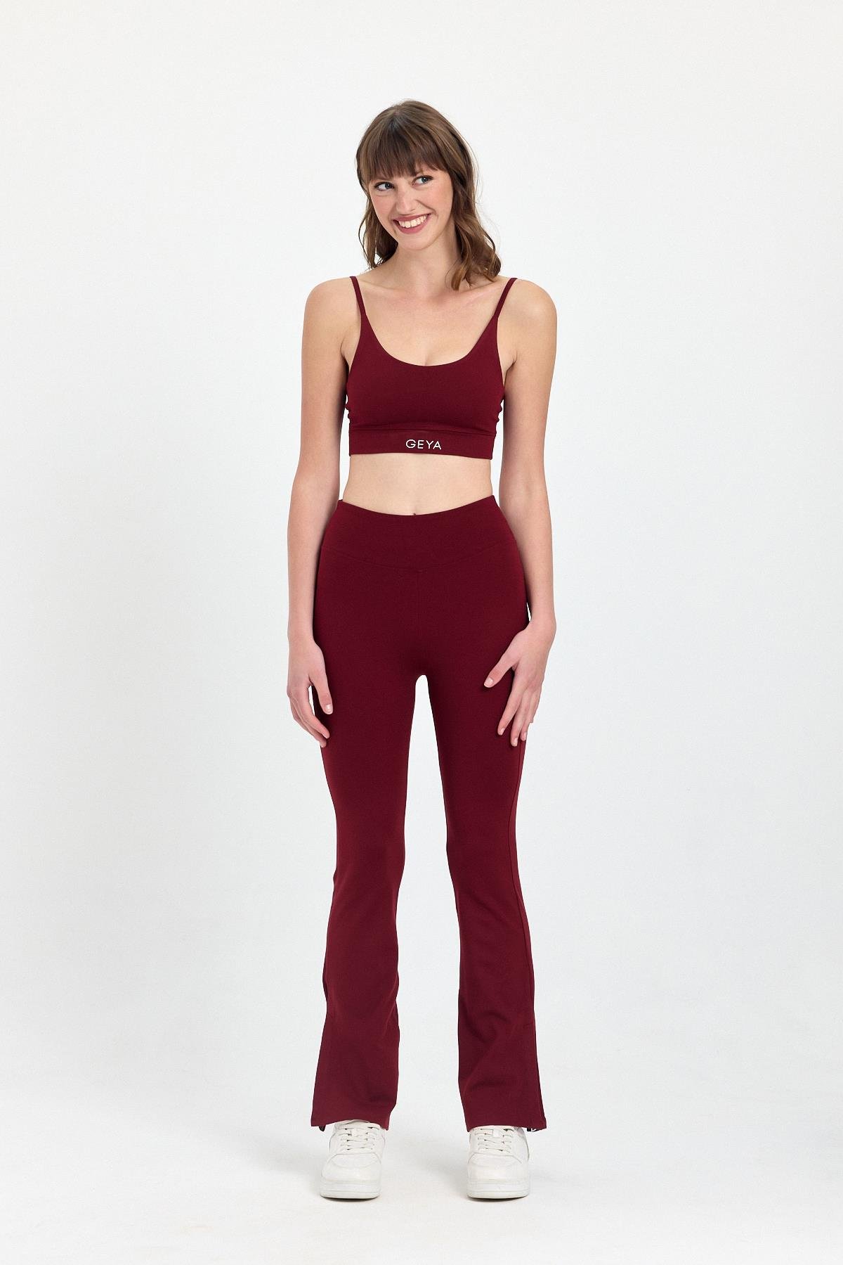 Bordo Flare Pantolon