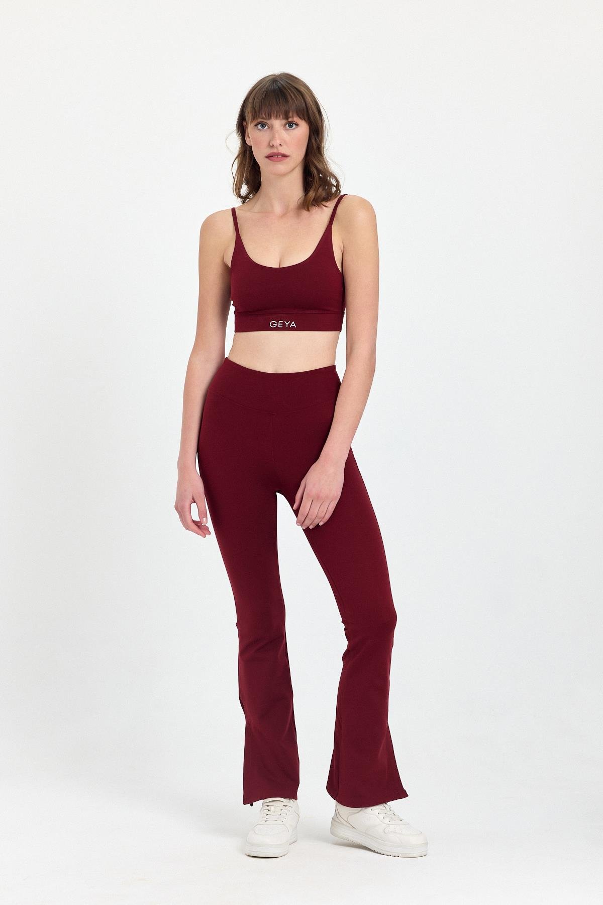 Bordo Flare Pantolon