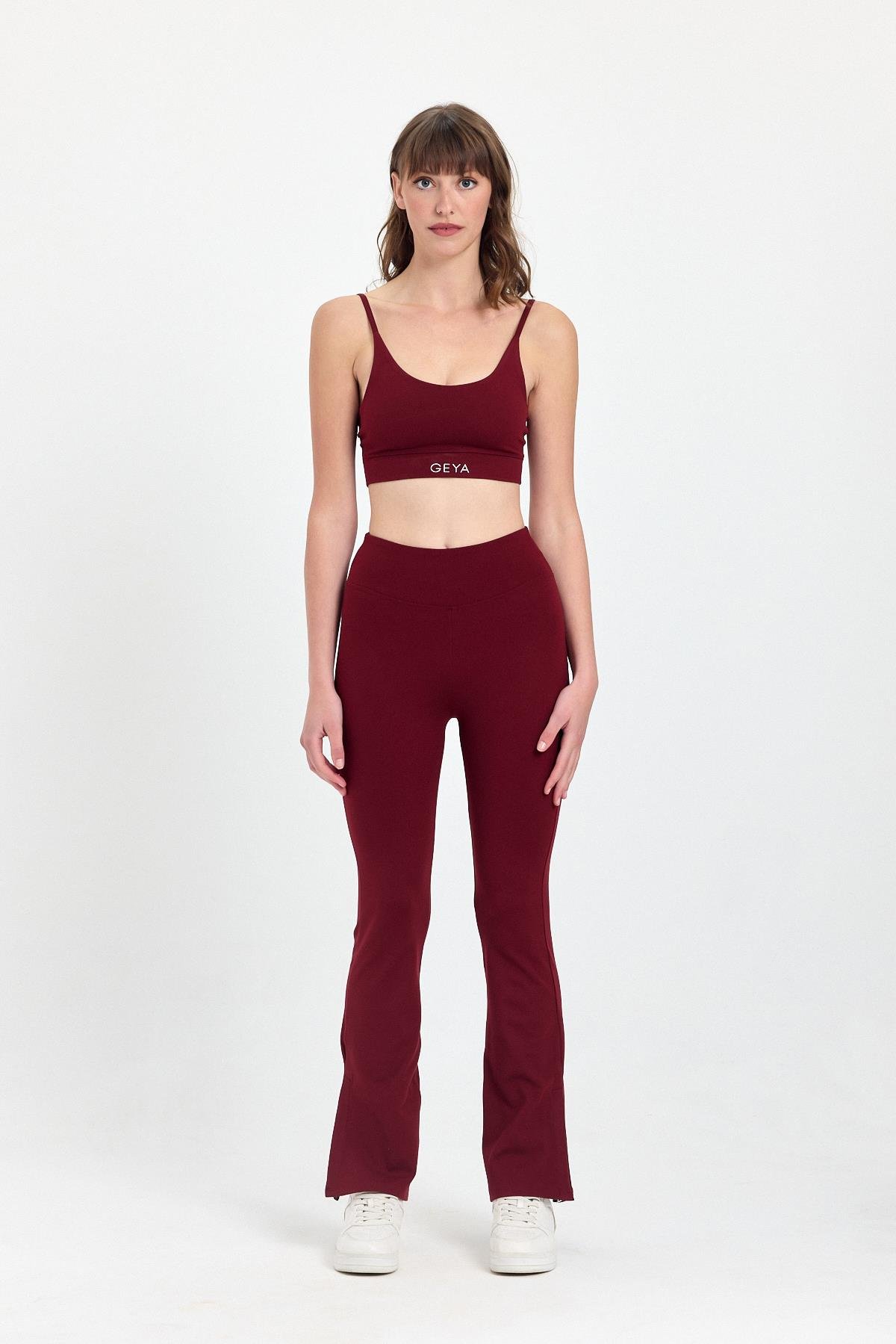 Bordo Flare Pantolon