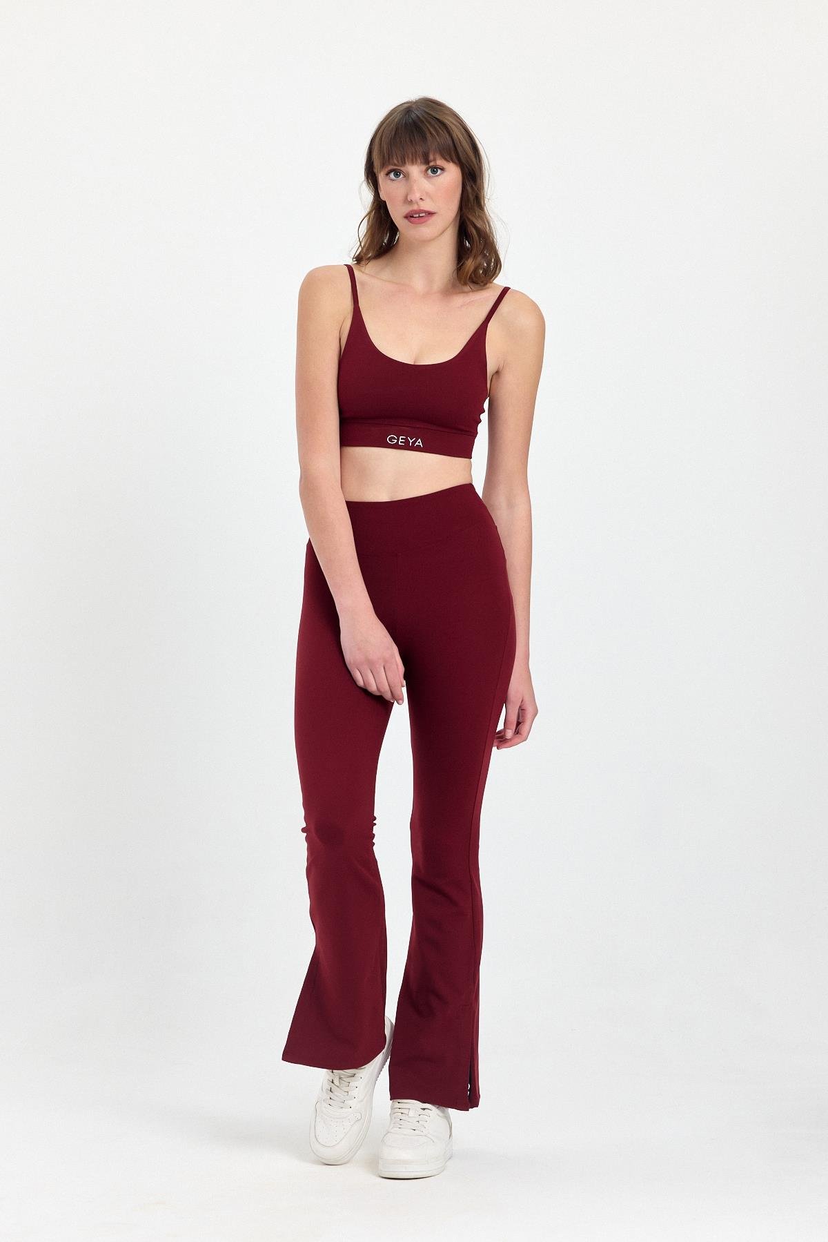 Bordo Flare Pantolon