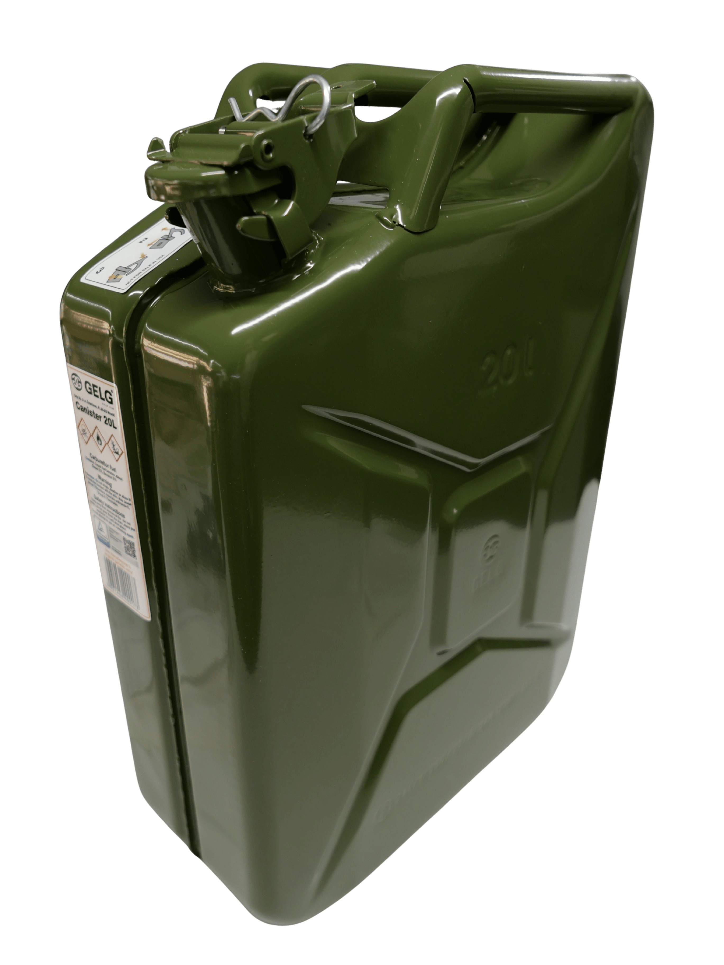 Gelg 20 Litre Metal Benzin Bidonu - Asker Yeşili Renkli