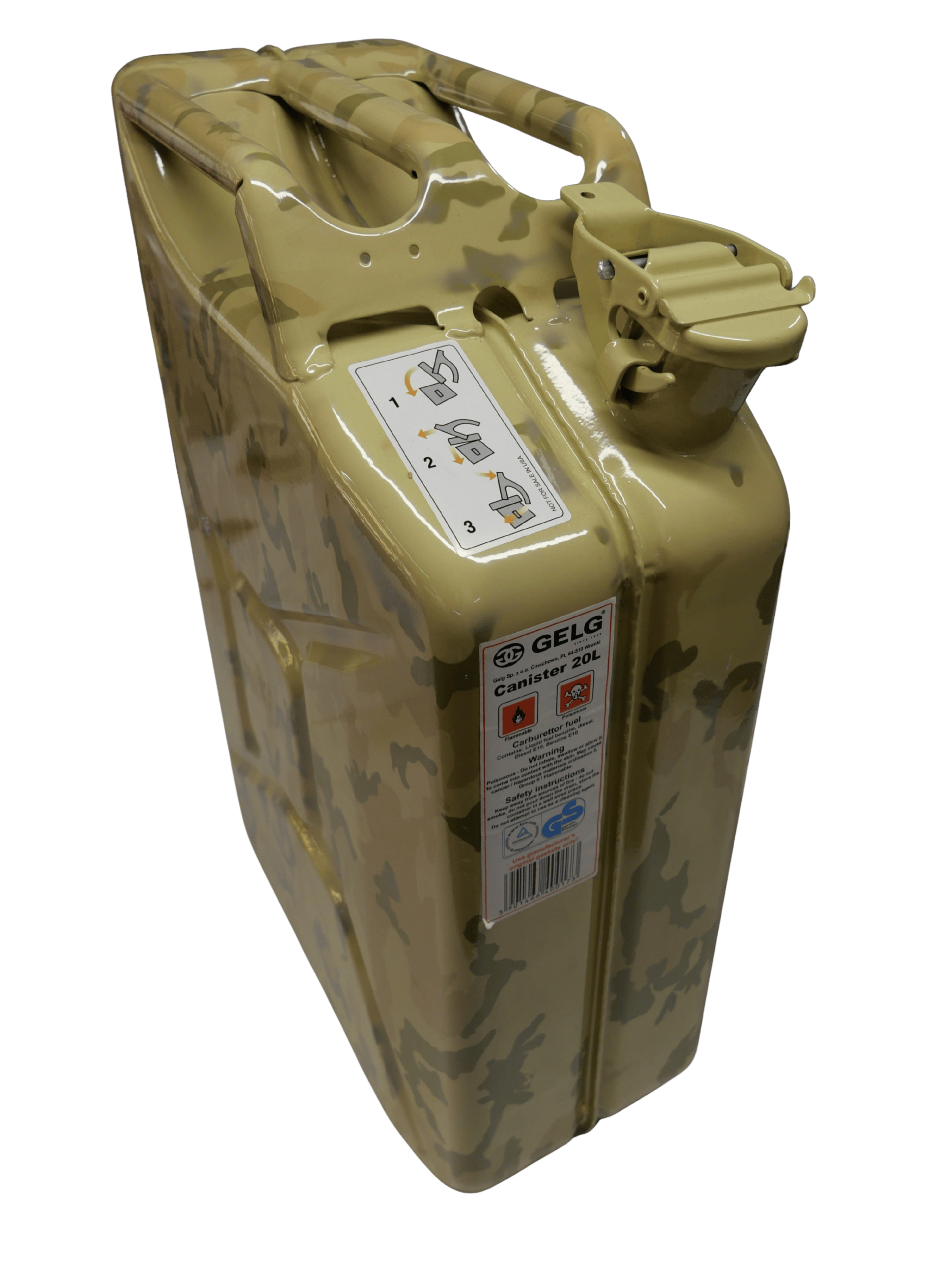 Gelg 20 Litre Metal Benzin Bidonu - Desert/Bej Kamuflaj