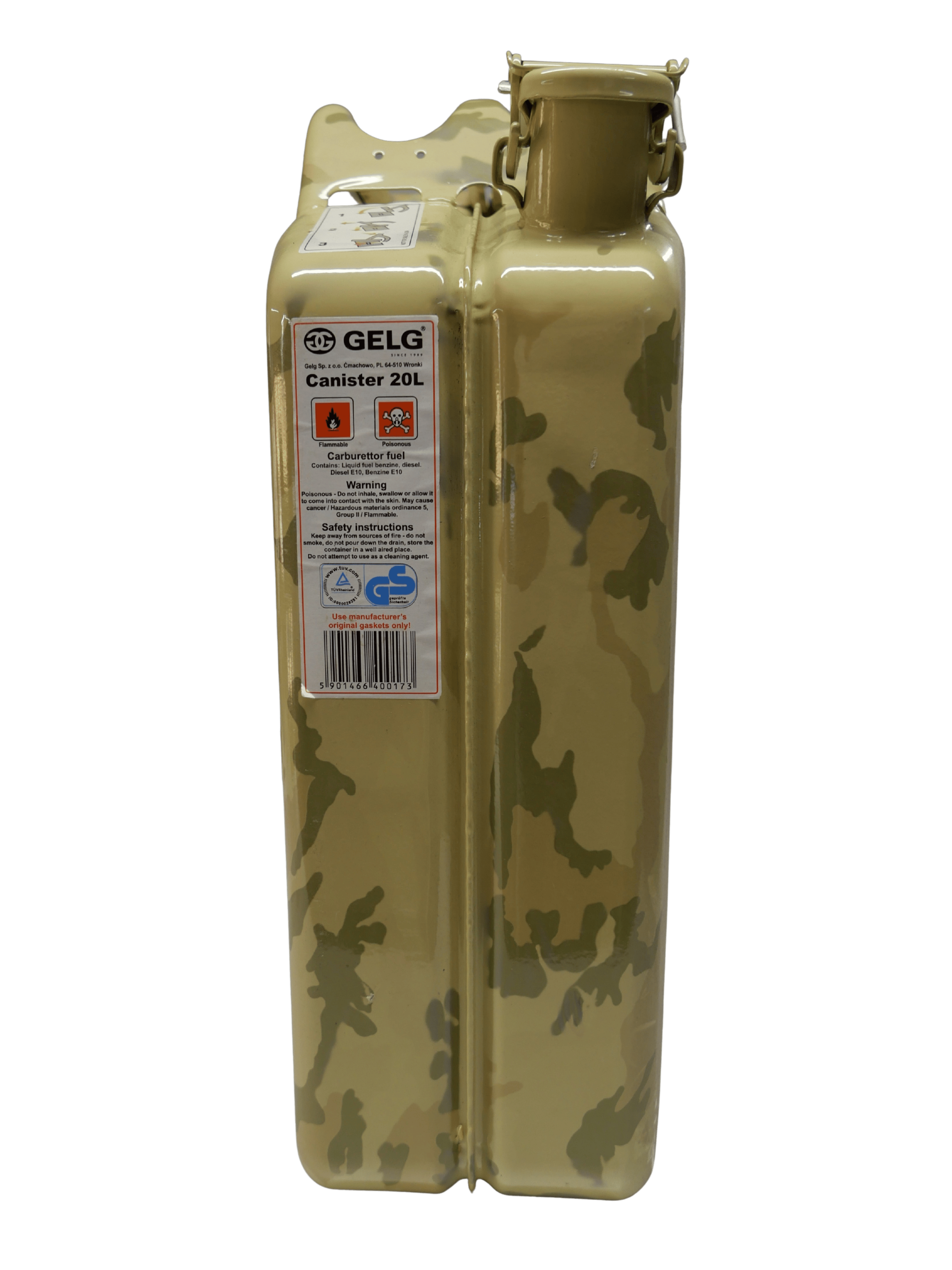 Gelg 20 Litre Metal Benzin Bidonu - Desert/Bej Kamuflaj