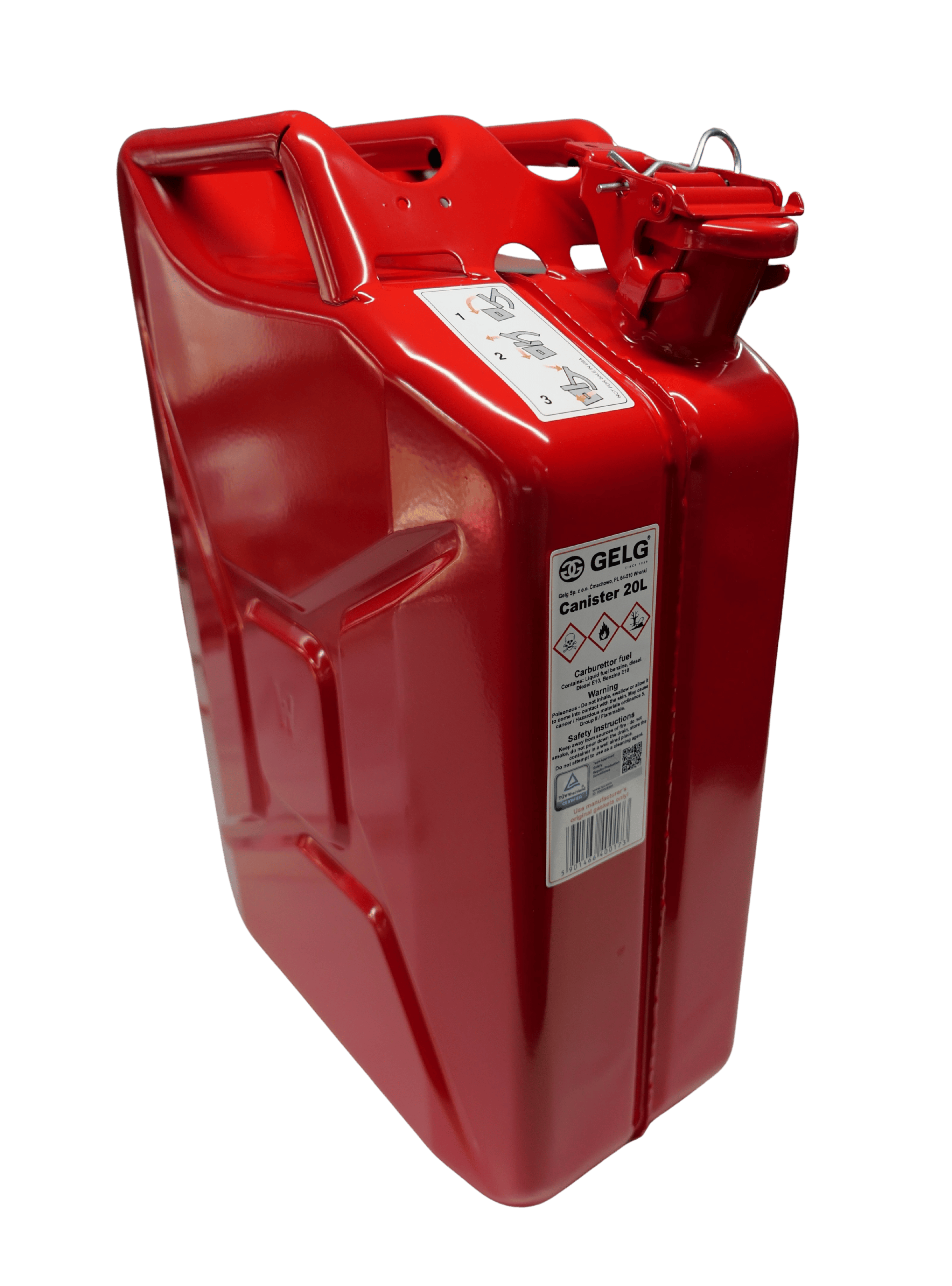 Gelg 20 Litre Metal Benzin Bidonu - Kırmızı