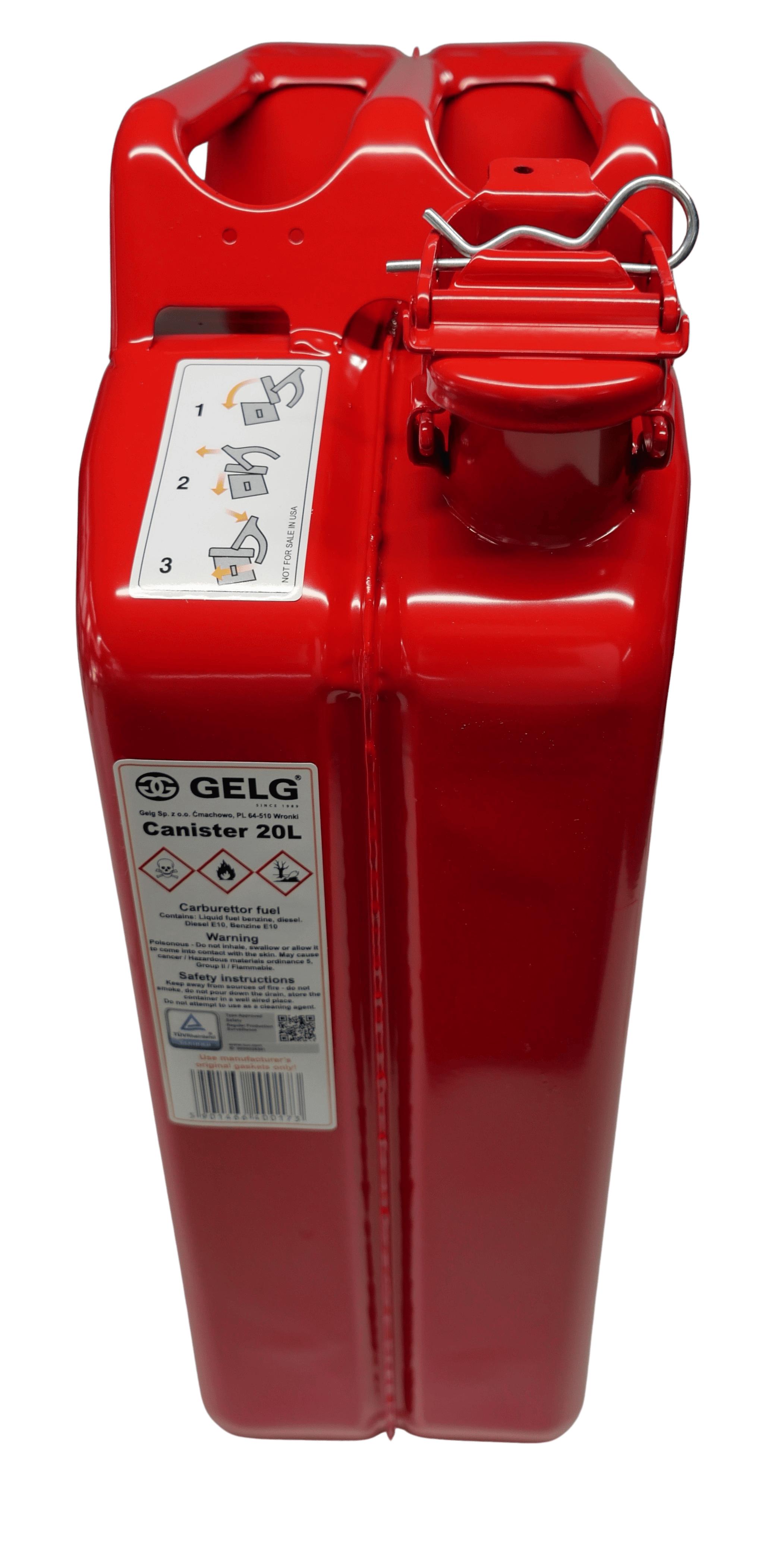 Gelg 20 Litre Metal Benzin Bidonu - Kırmızı
