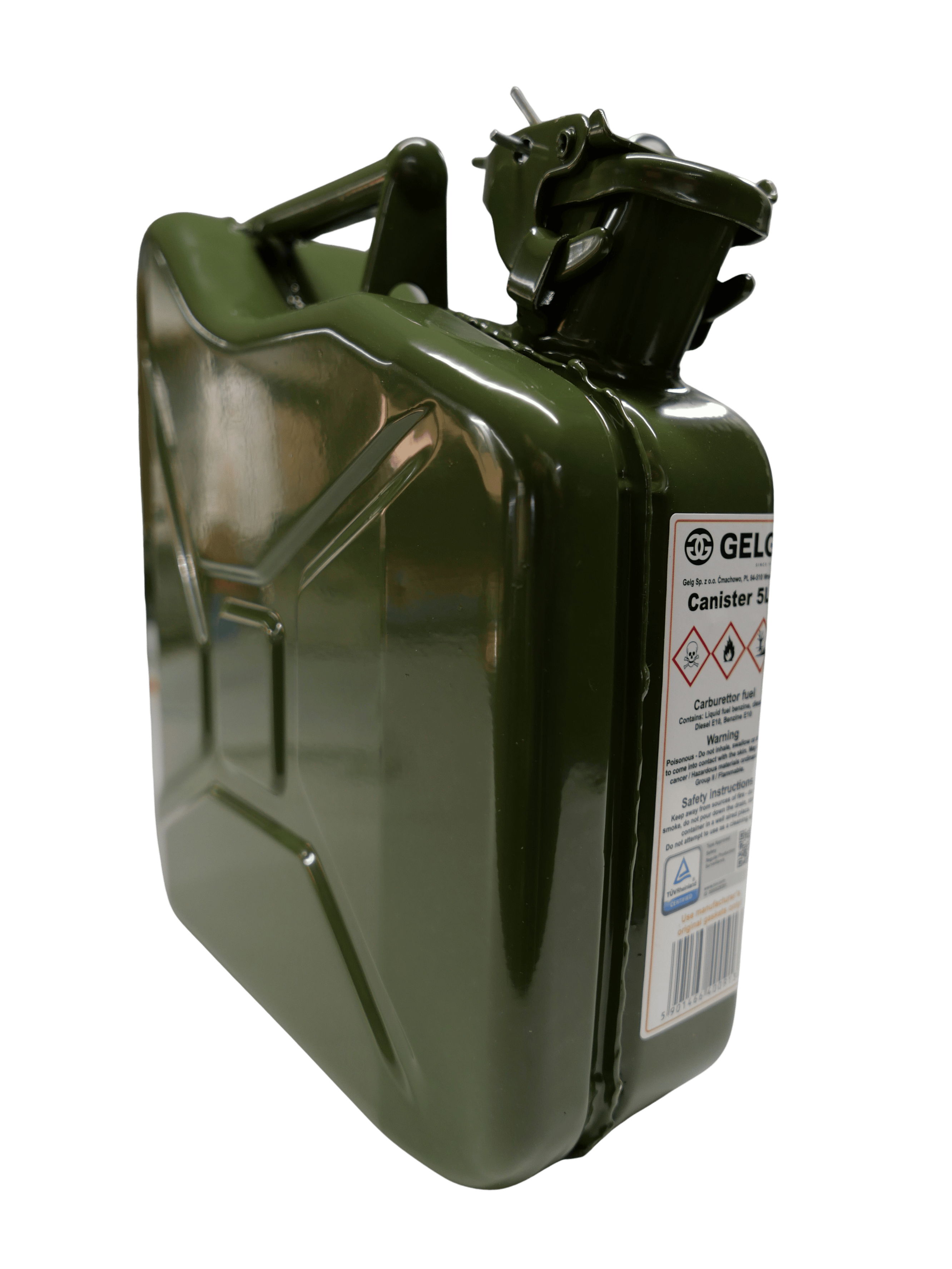 Gelg 5 Litre Metal Benzin Bidonu - Asker Yeşili