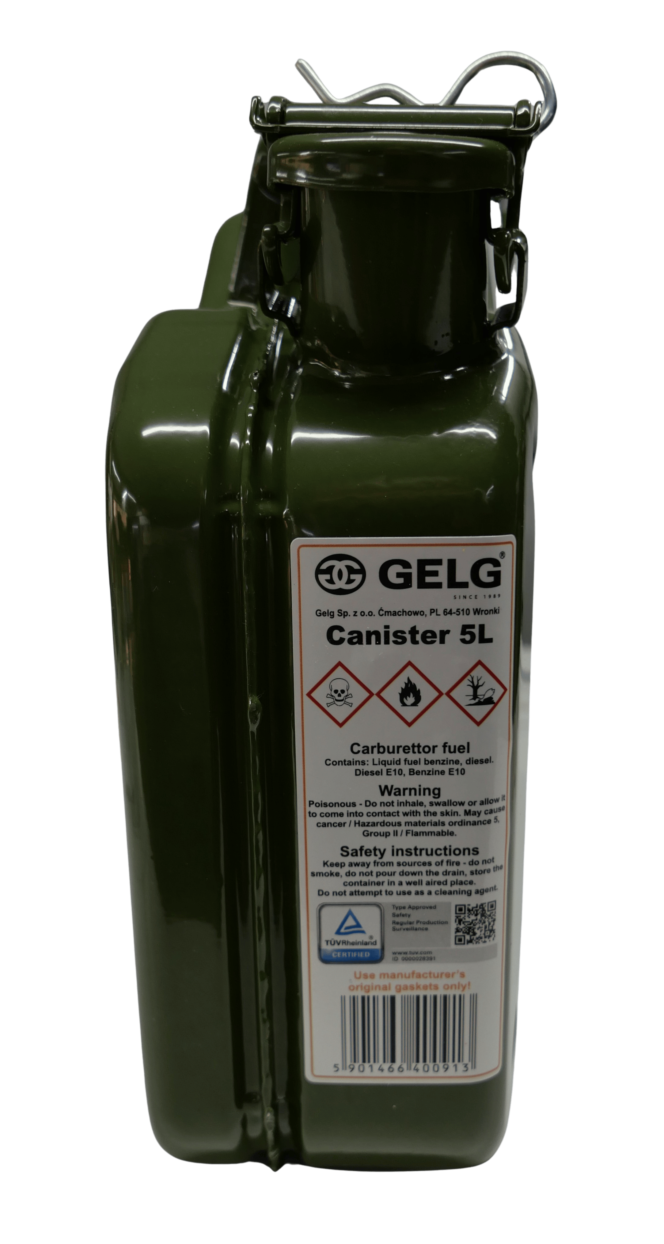Gelg 5 Litre Metal Benzin Bidonu - Asker Yeşili