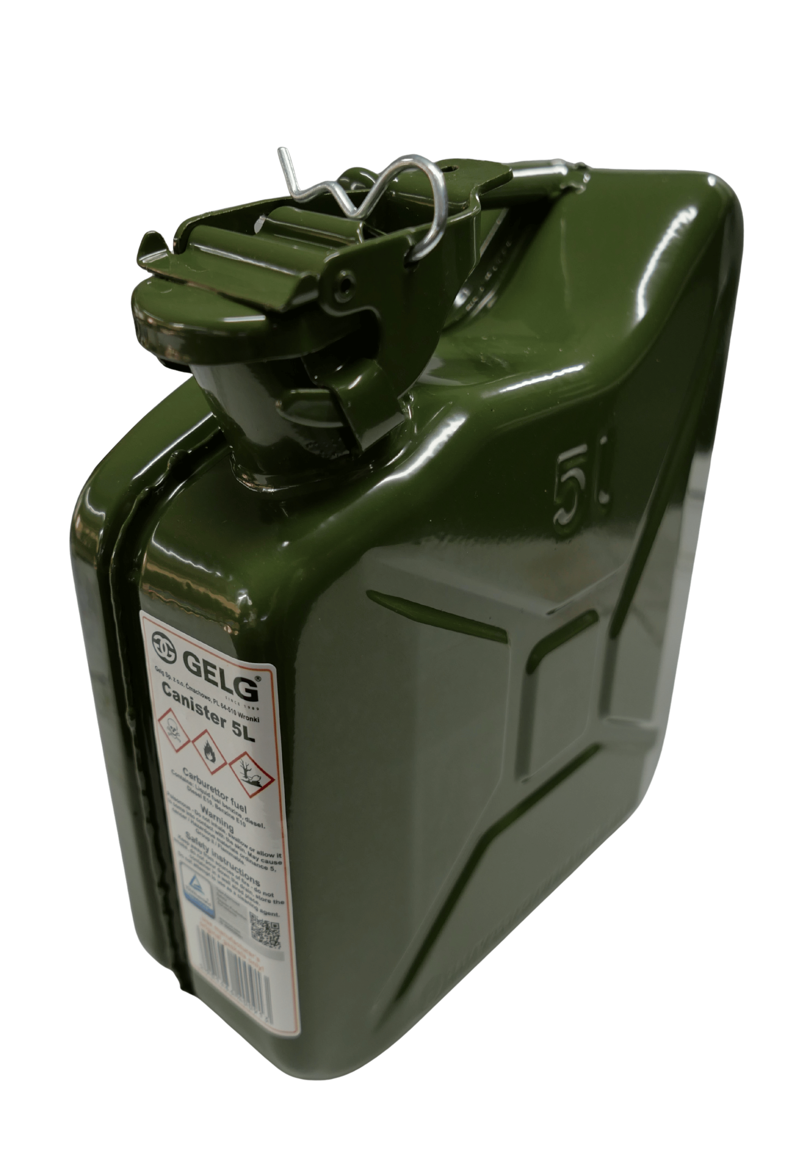 Gelg 5 Litre Metal Benzin Bidonu - Asker Yeşili