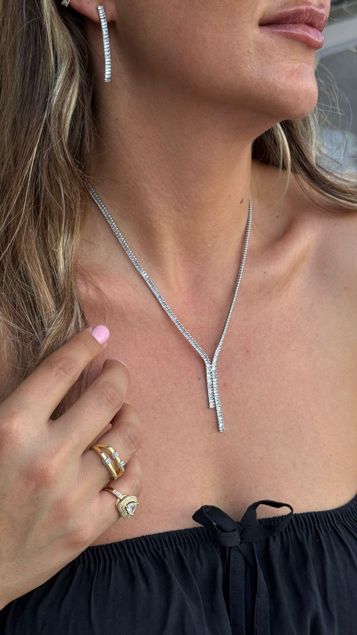 SESİ KOMBİN (ÖZEL SERİ) KOLYE VE KÜPE SILVER