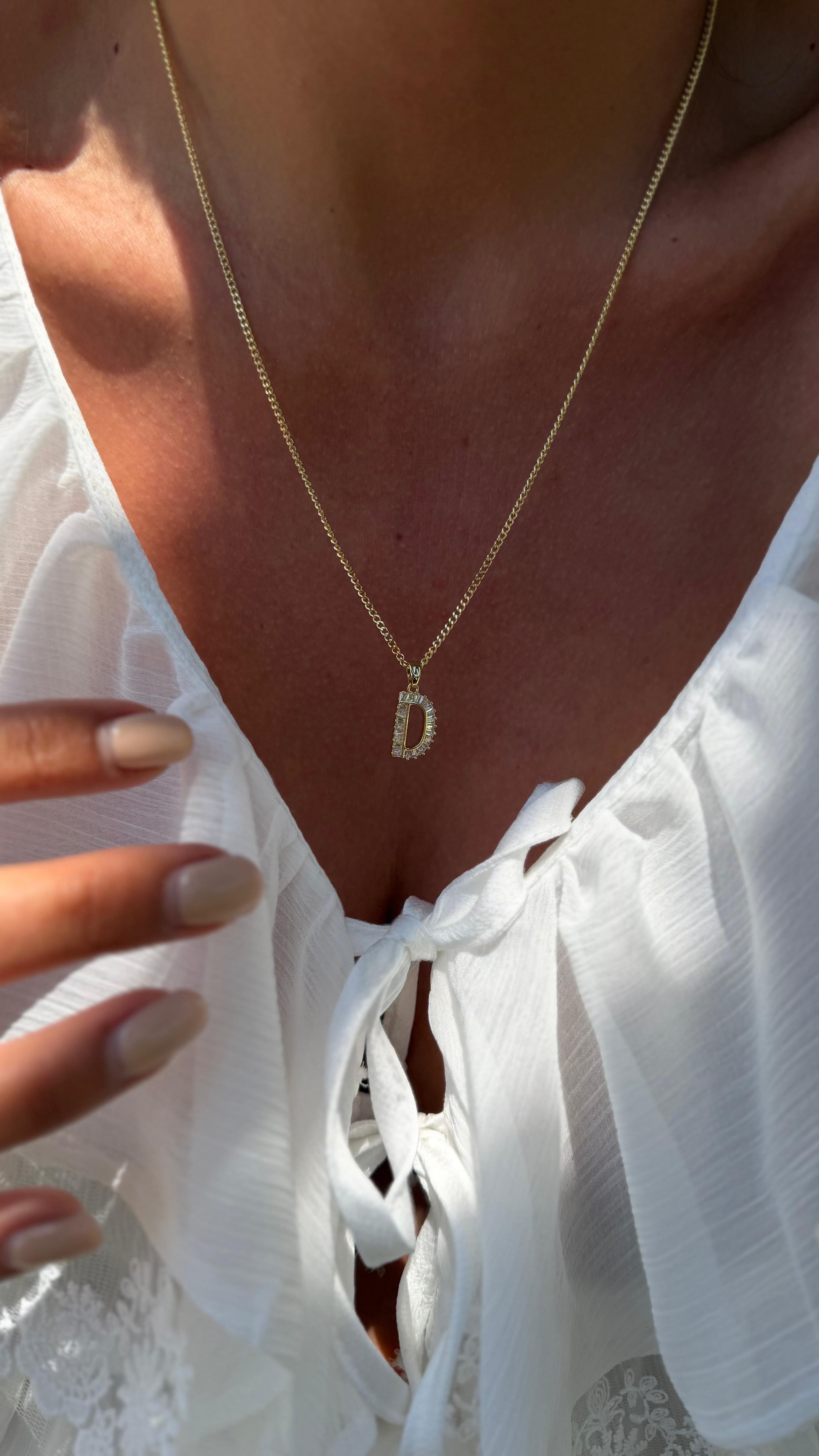 TAŞLI HARF KOLYE 50+5CM K-9305