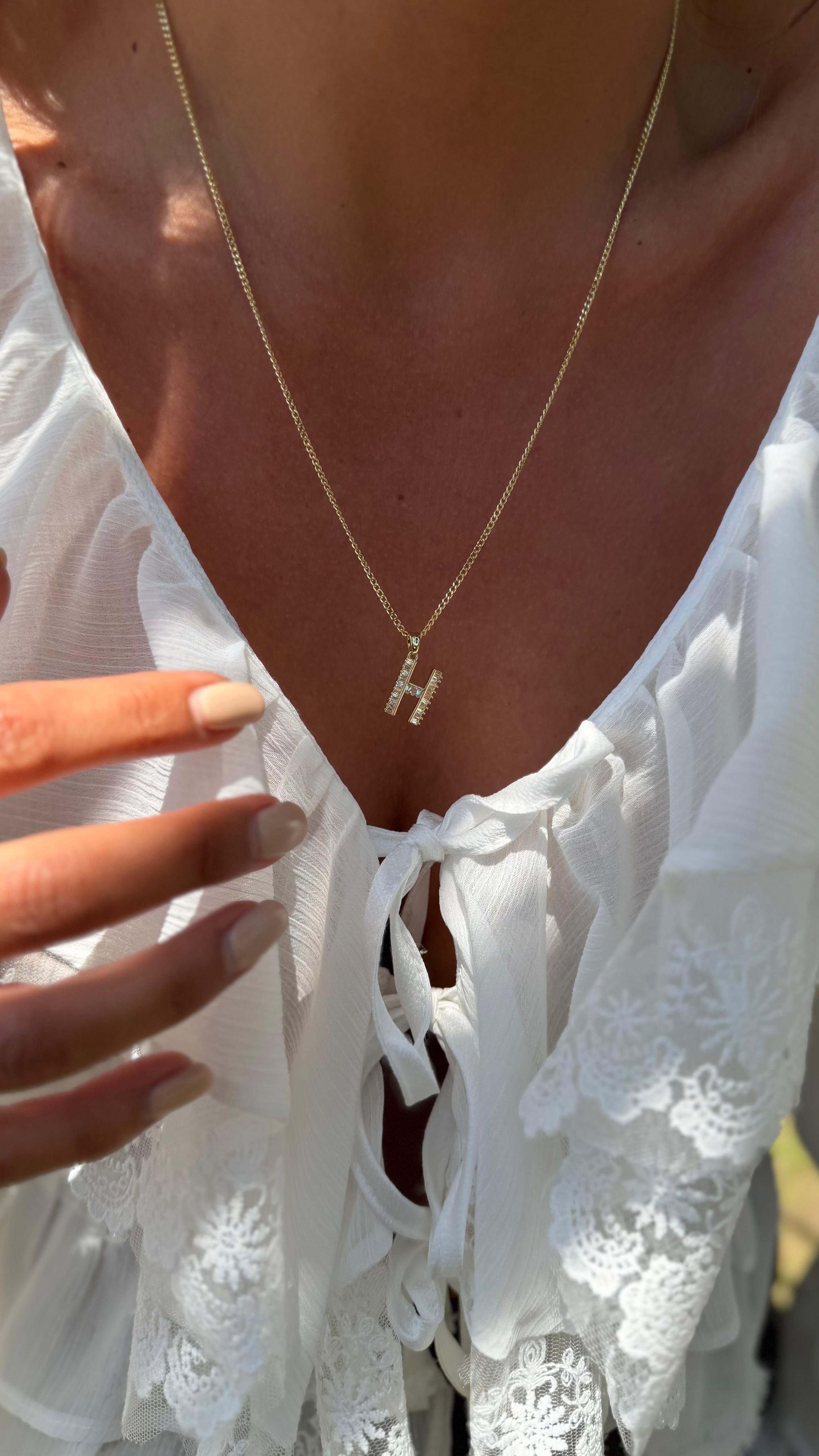 TAŞLI HARF KOLYE 50+5CM K-9305