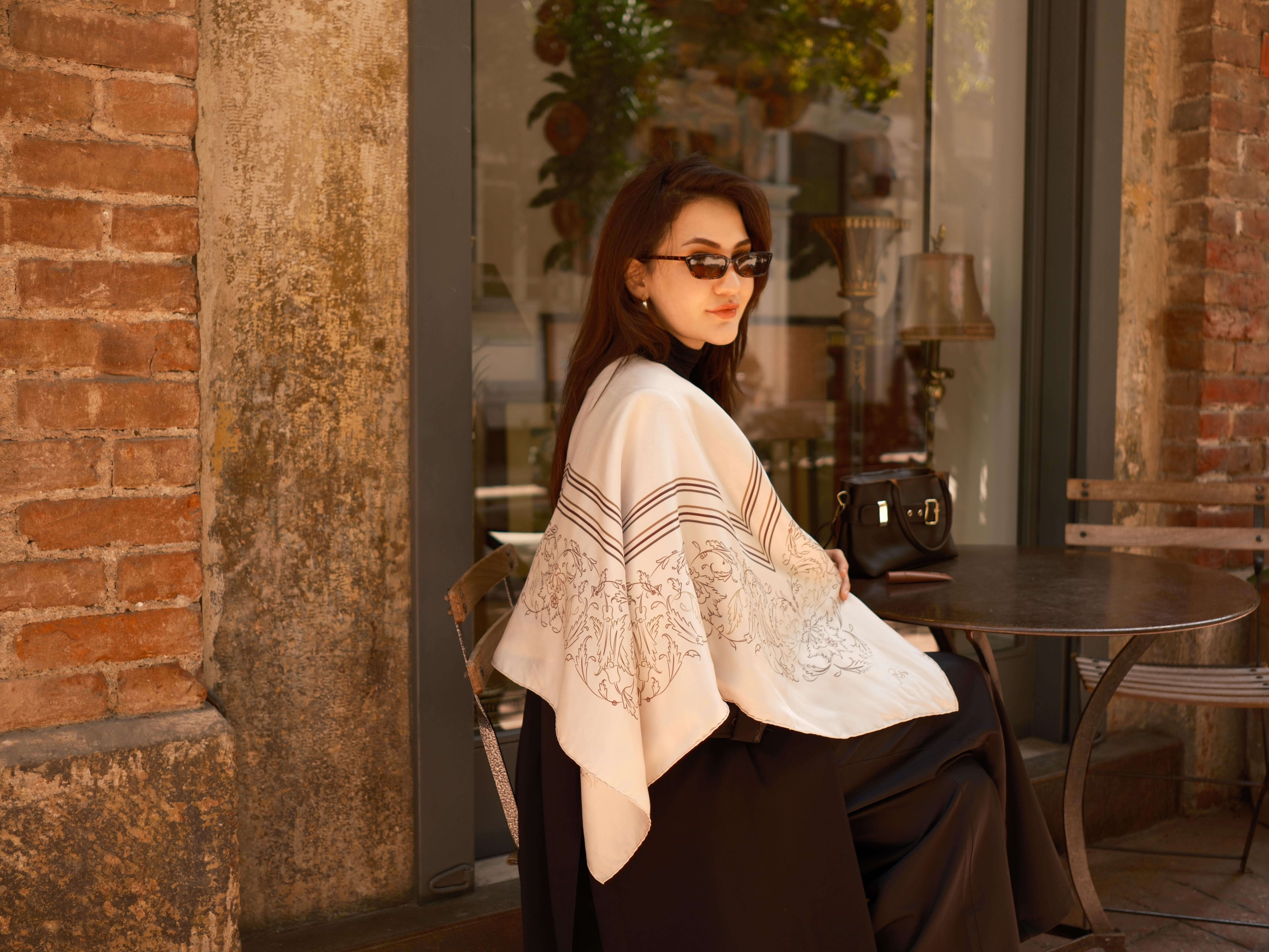 Serora Atelier - Halkar İpek Eşarp- Bej Rengi