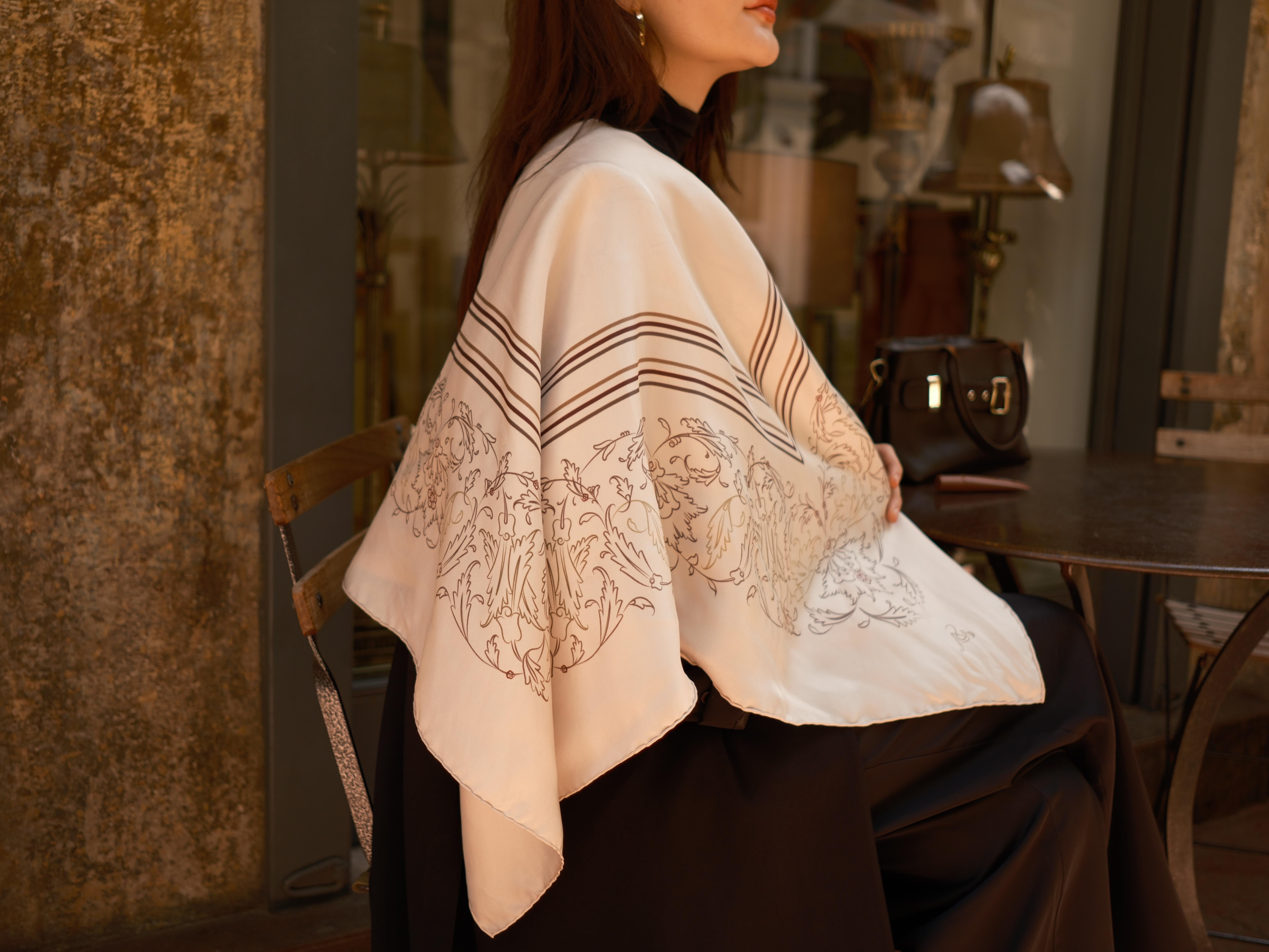 Serora Atelier - Halkar İpek Eşarp- Bej Rengi