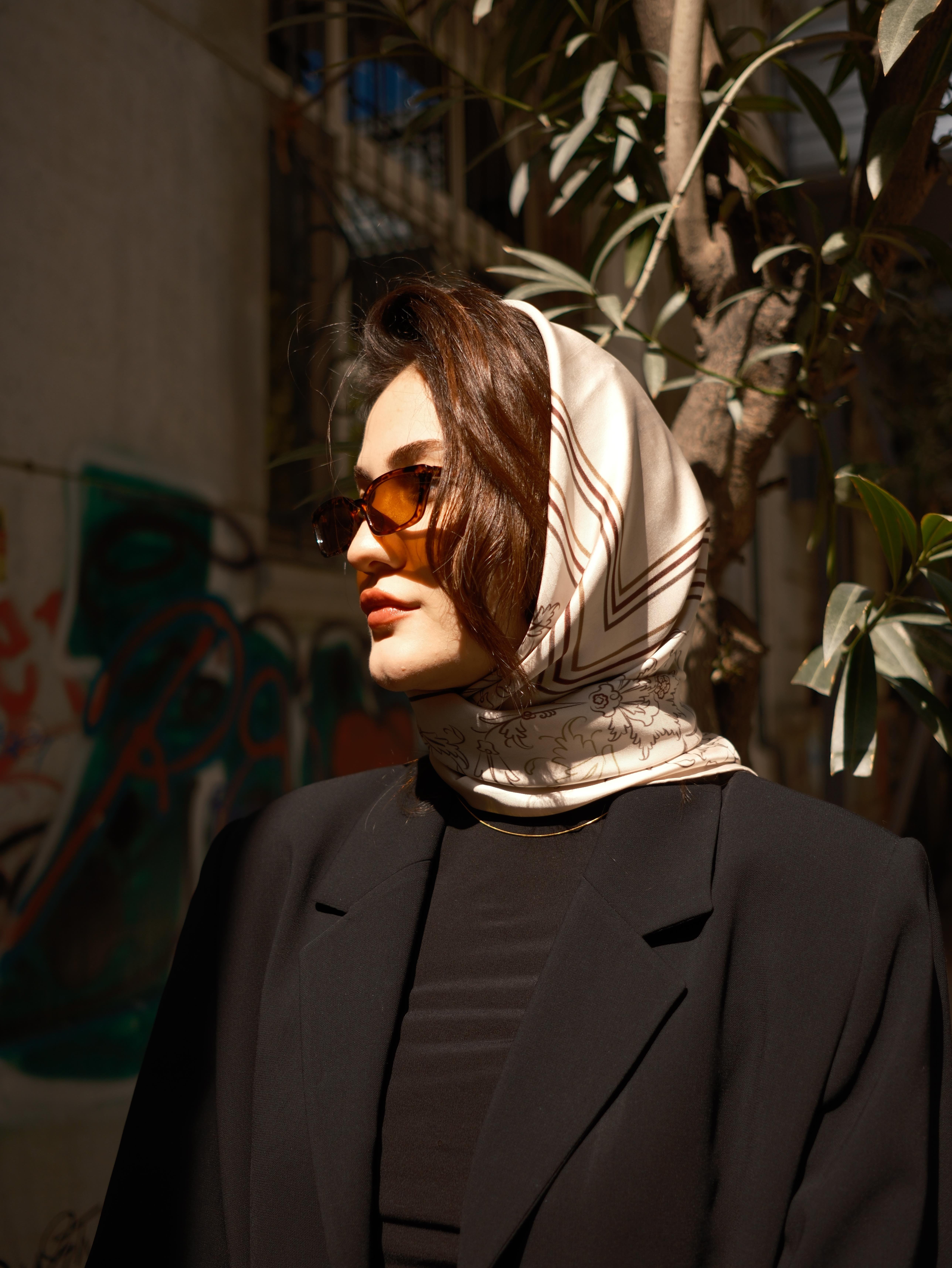 Serora Atelier - Halkar İpek Eşarp- Bej Rengi