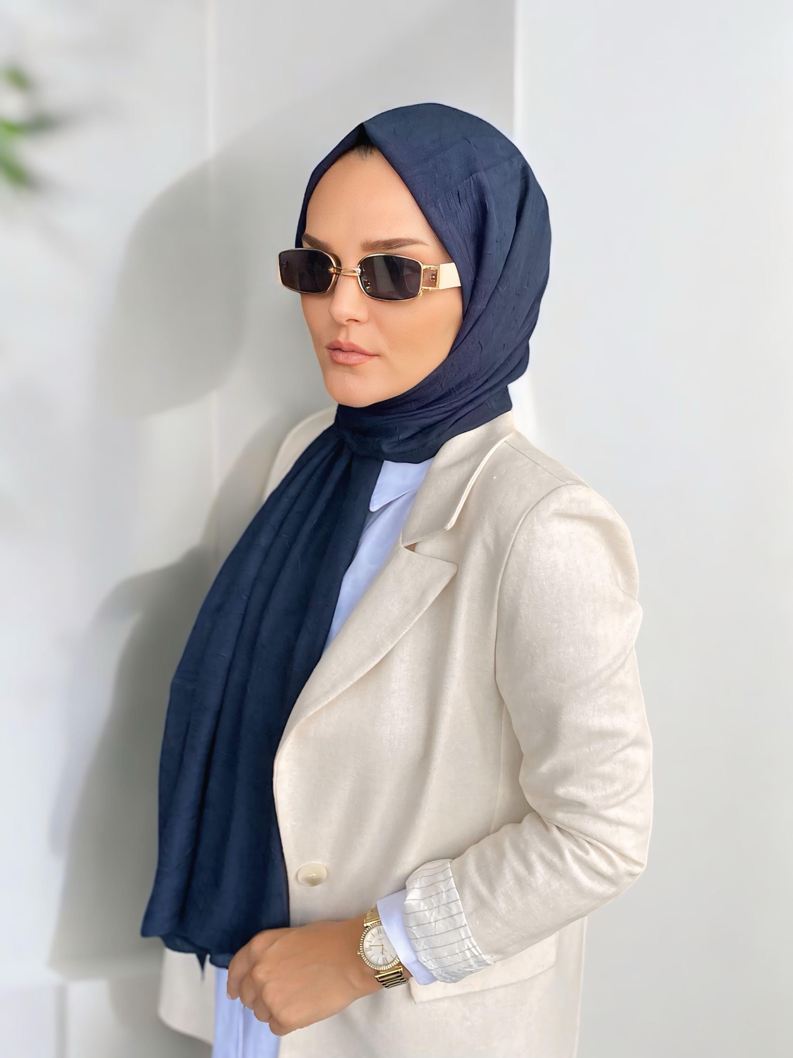 Bambu Kraş Şal Lacivert