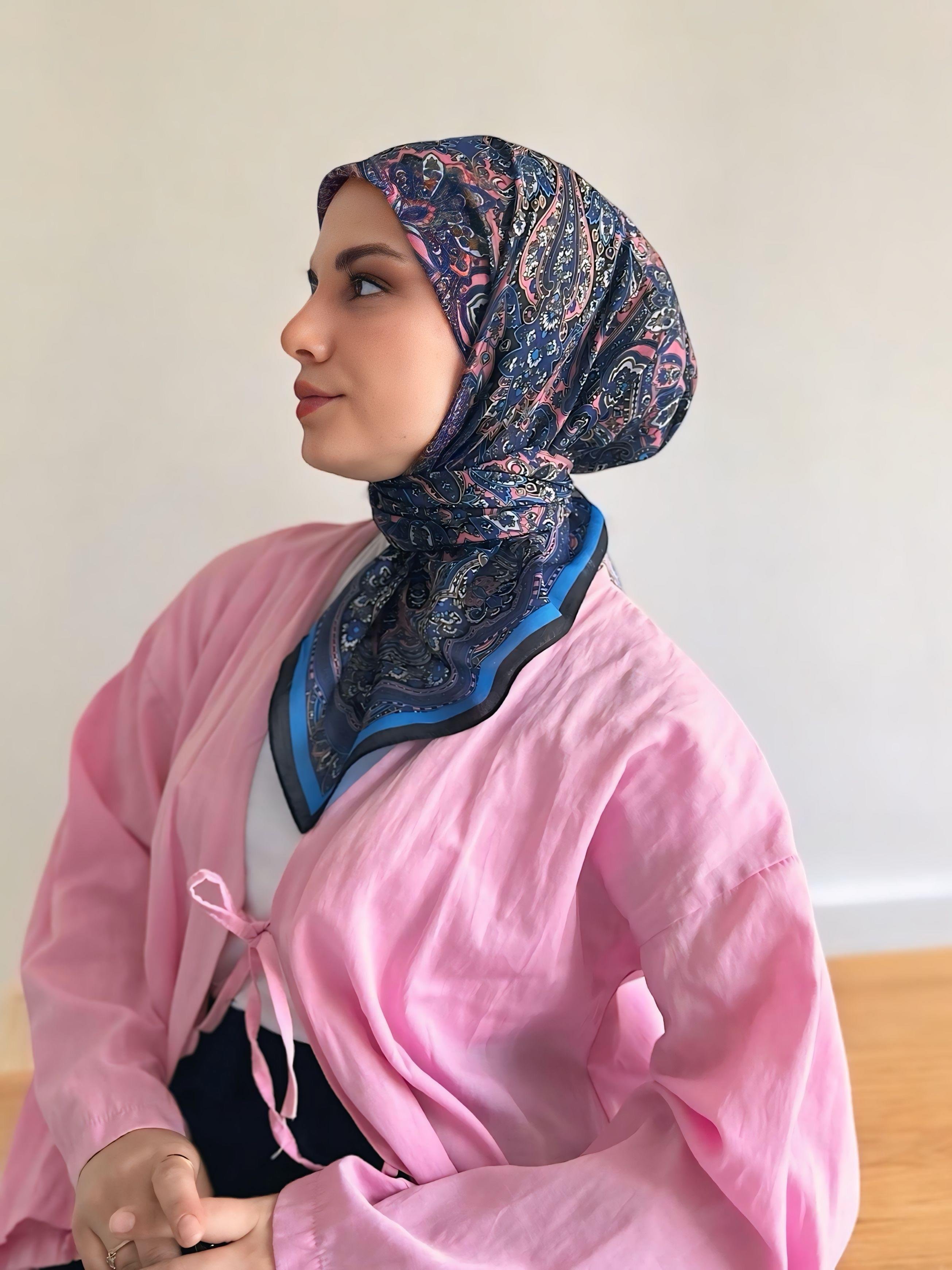 Digital Baskılı Pamuklu Eşarp Jevel Desen Pembe