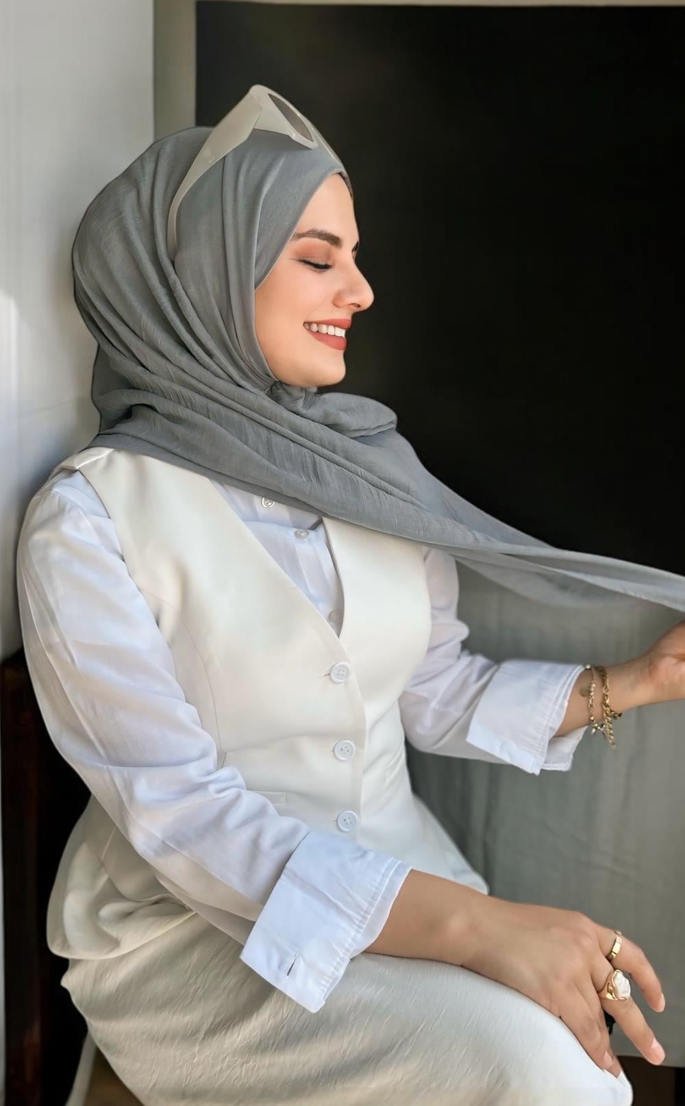 Dubai Pamuk Şal Gri