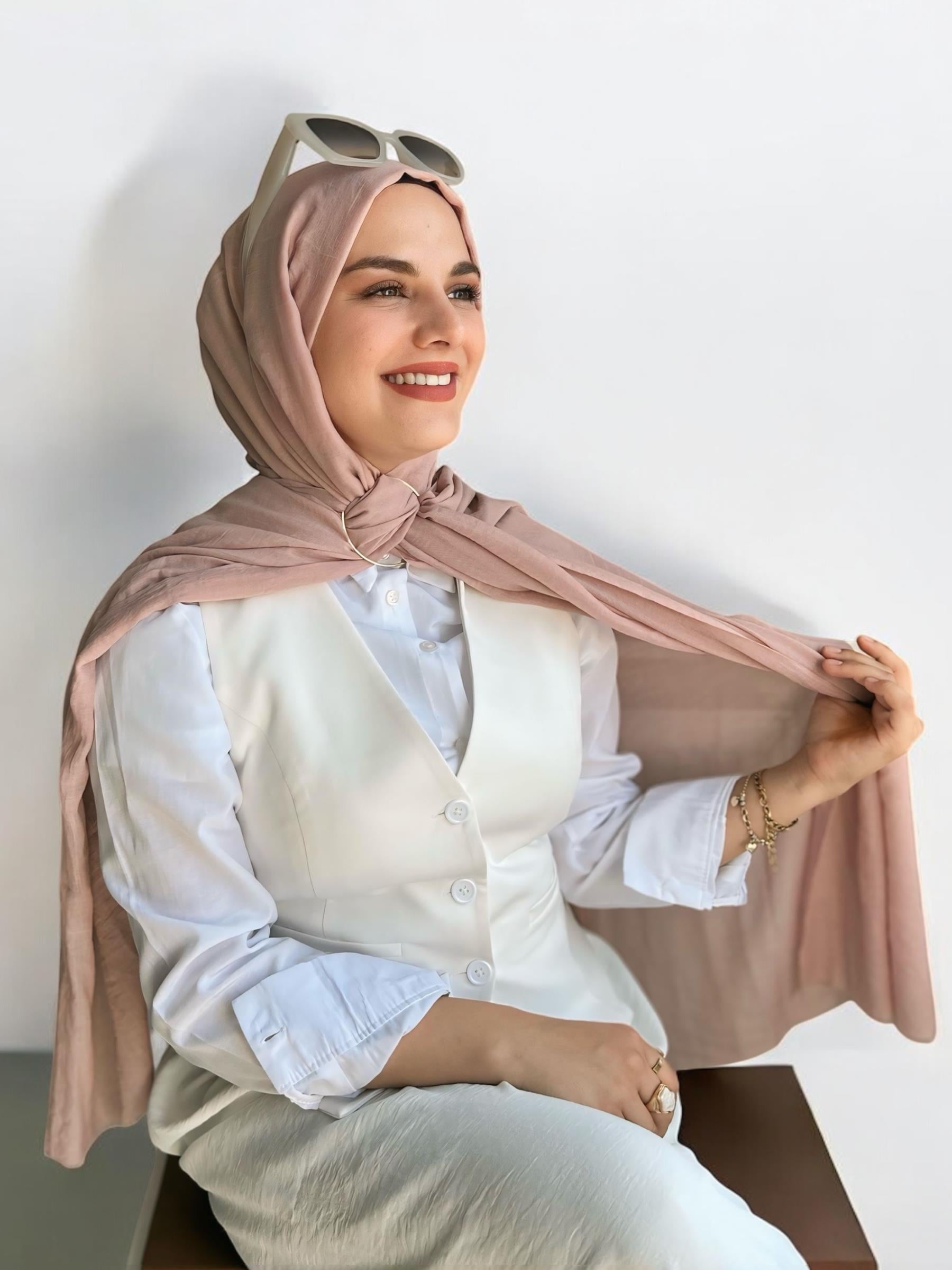 Dubai Pamuk Şal Pudra Pembe