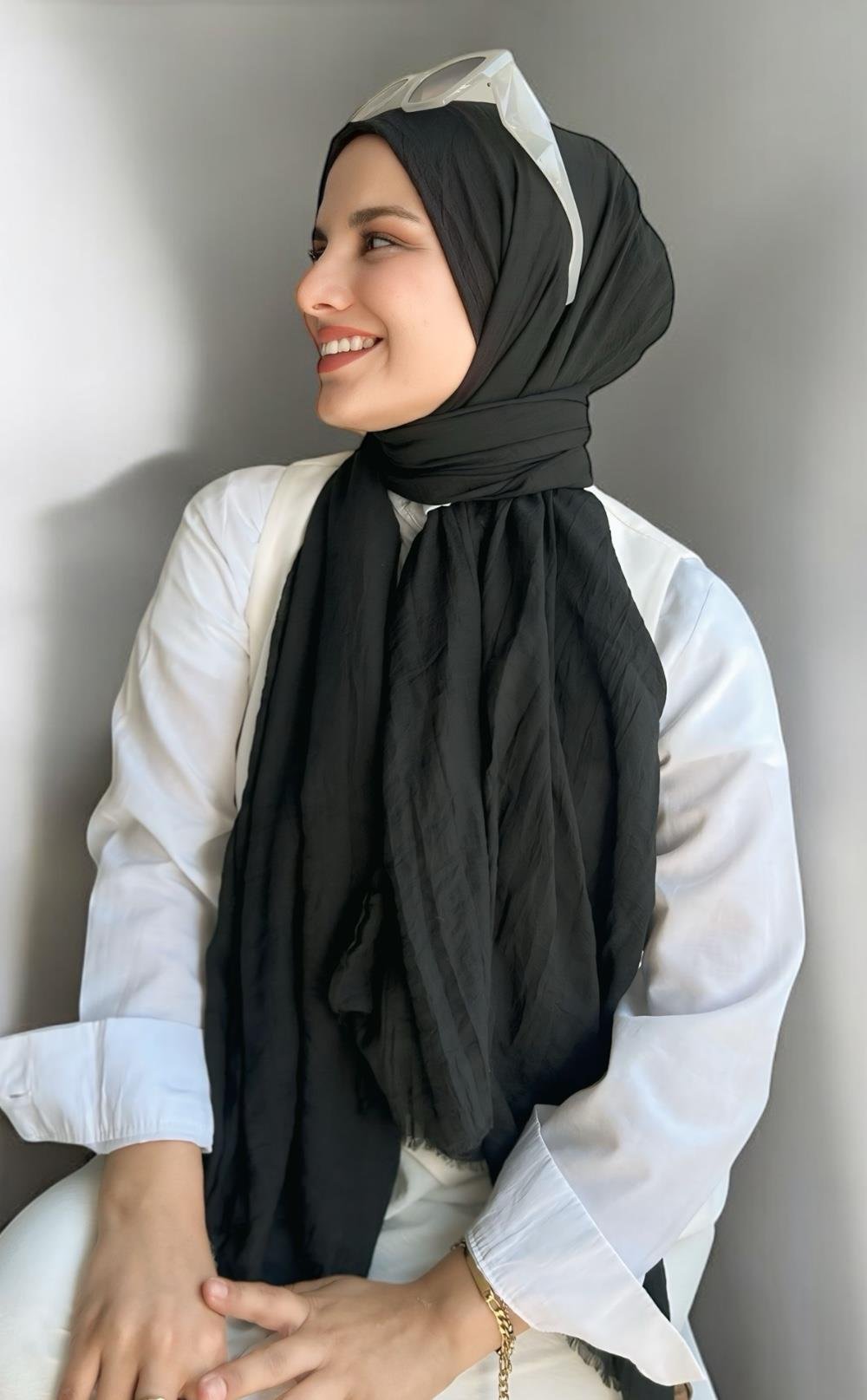 Dubai Pamuk Şal Siyah