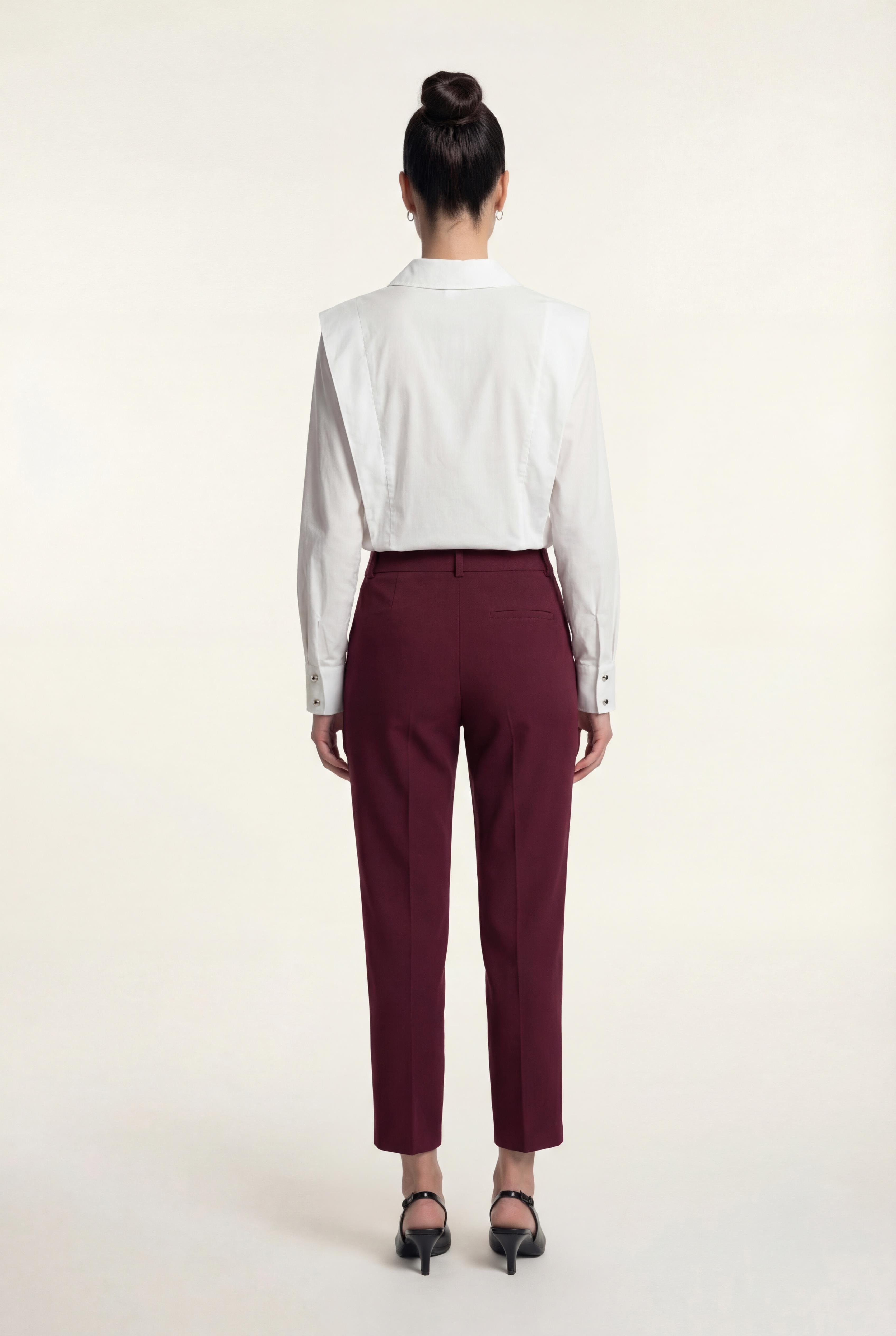 Ekru-ML28030 Aller Detaylı Poplin Gömlek