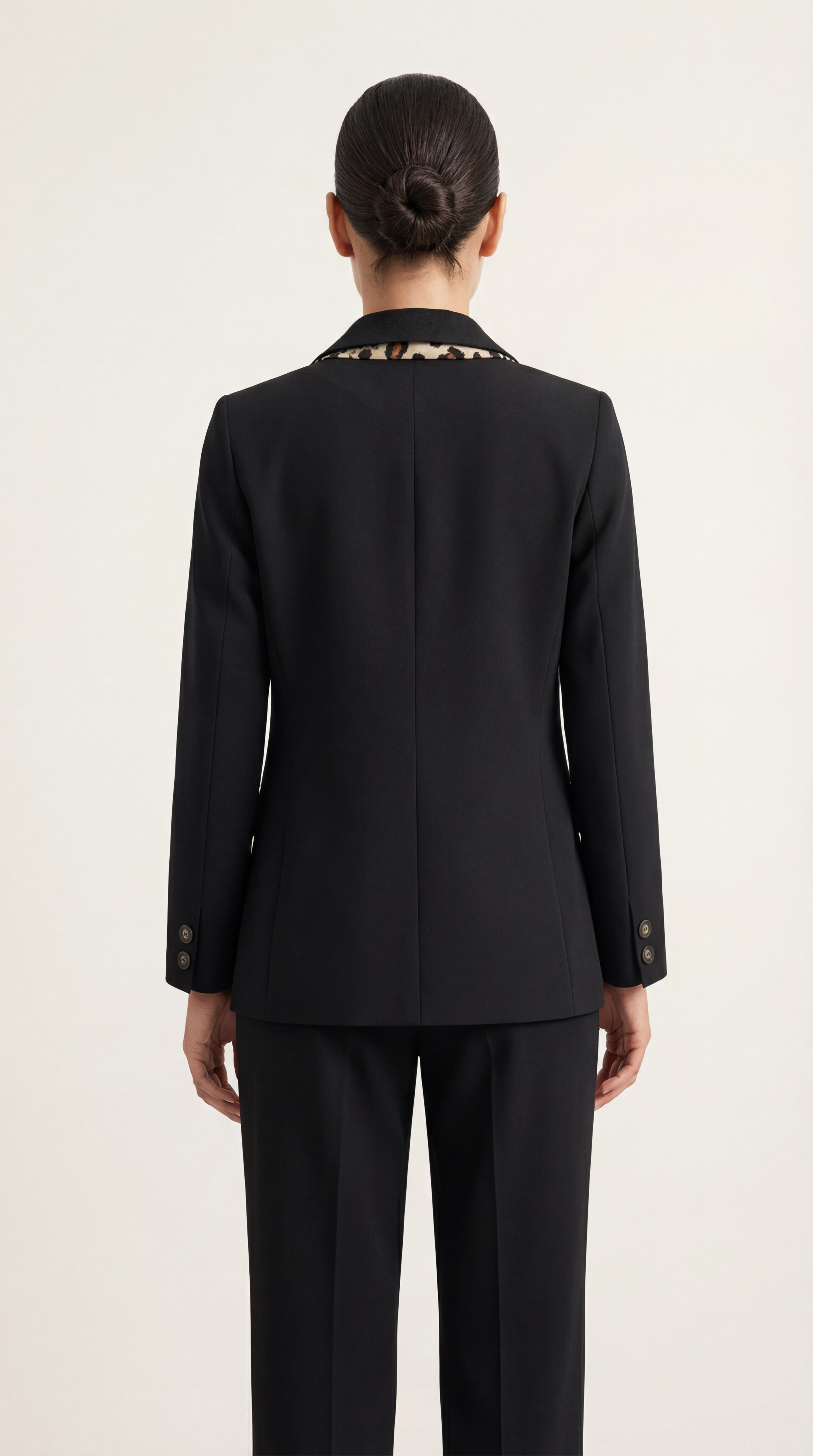 Siyah-ML58005 Fular Detaylı Blazer