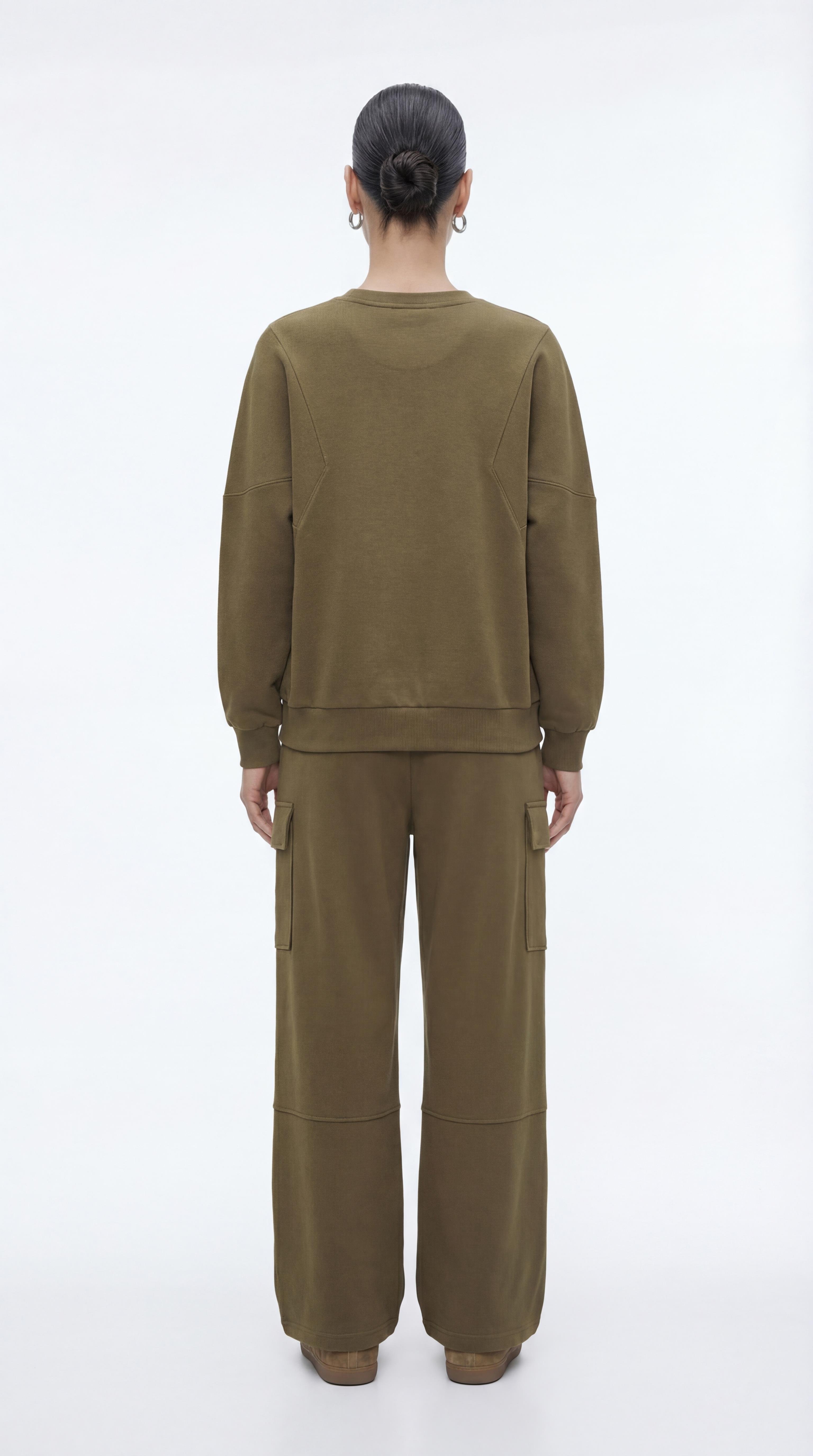 Yeşil-ML28057 Over Sweatshirt