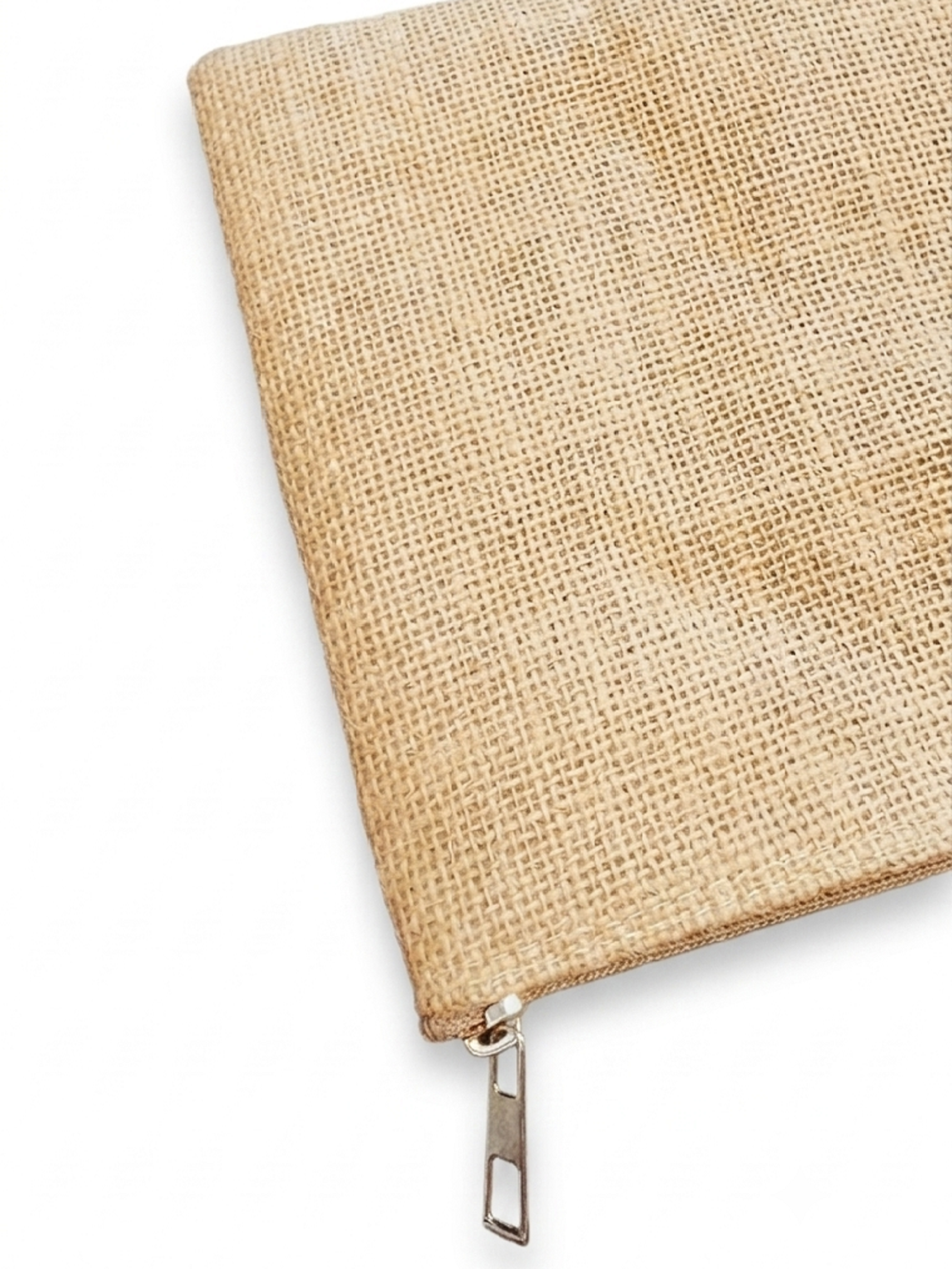 Kadın Jüt Hasır Kumaş Fermuarlı Portföy Clutch El Çantası
