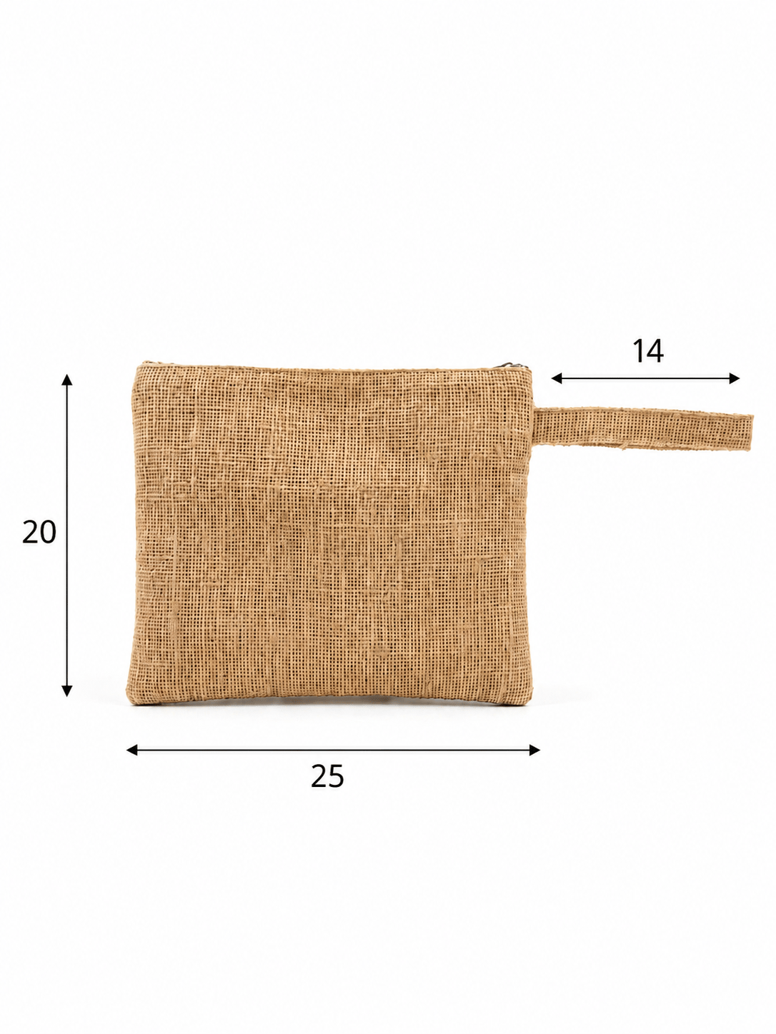 Kadın Jüt Hasır Kumaş Fermuarlı Portföy Clutch El Çantası