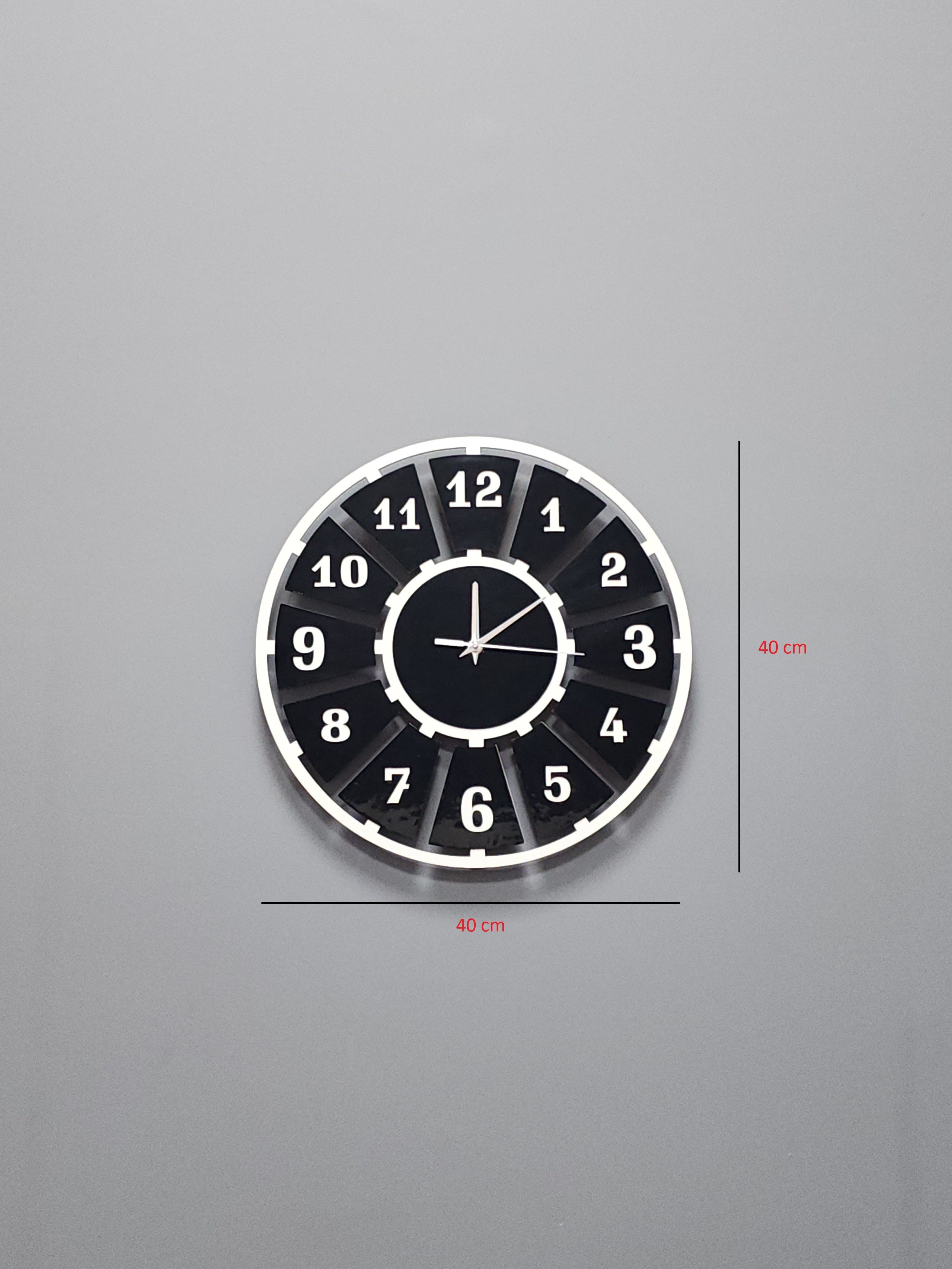 Minimal Style Beyaz-Siyah Dekoratif Duvar Saati - Sessiz Mekanizma
