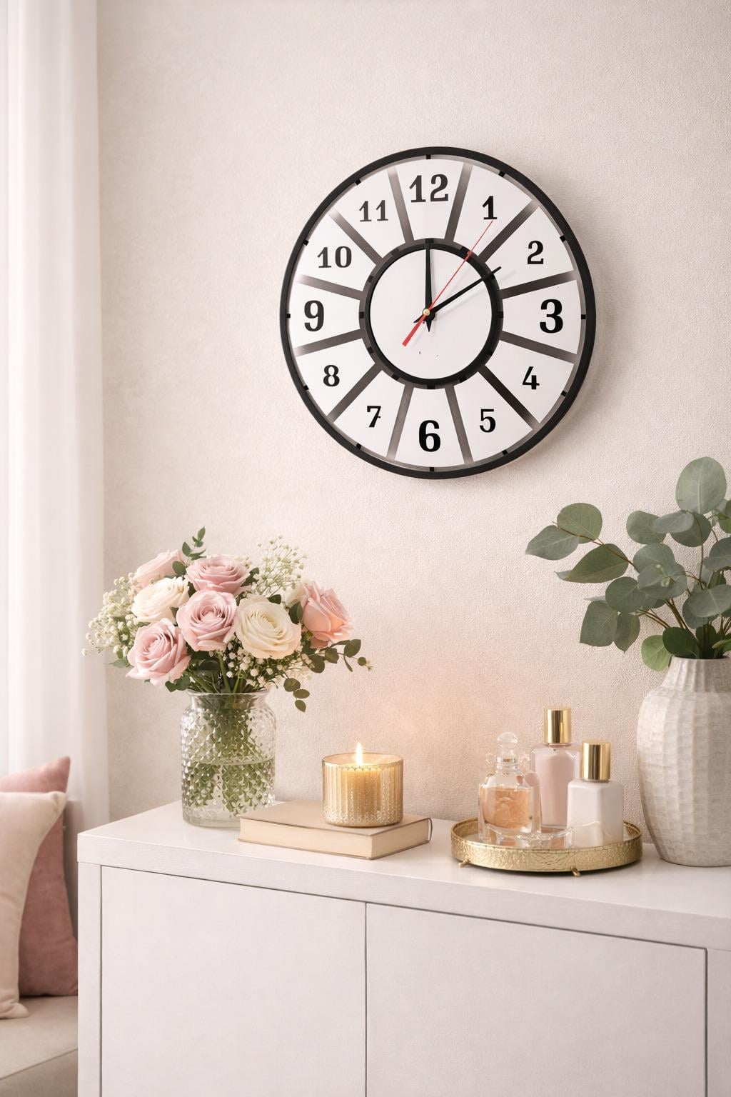 Minimal Style Gümüş Pleksi Dekoratif Duvar Saati - Sessiz Mekanizma