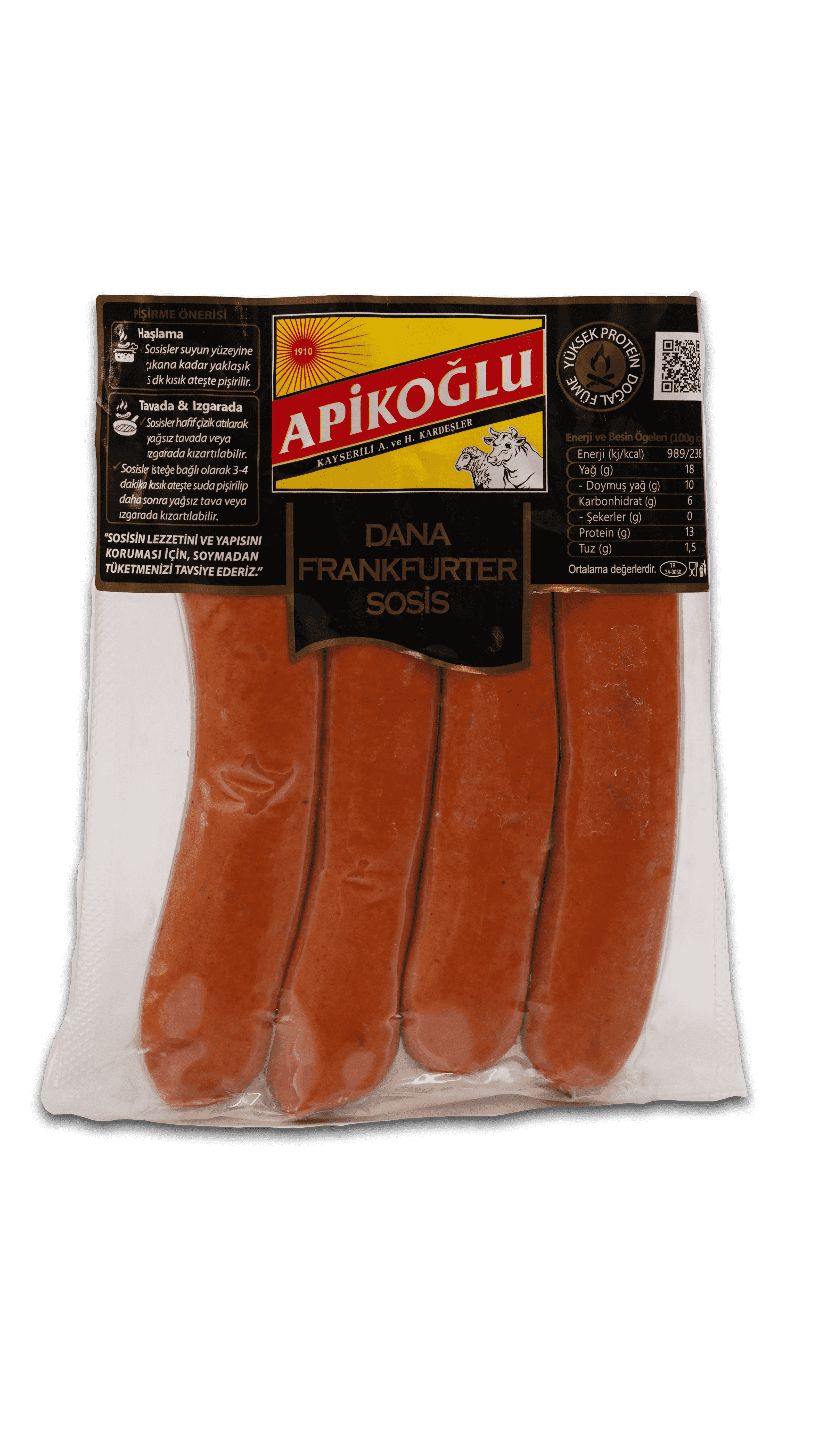 Apikoğlu Beef Frankfurter Sausage 250 G