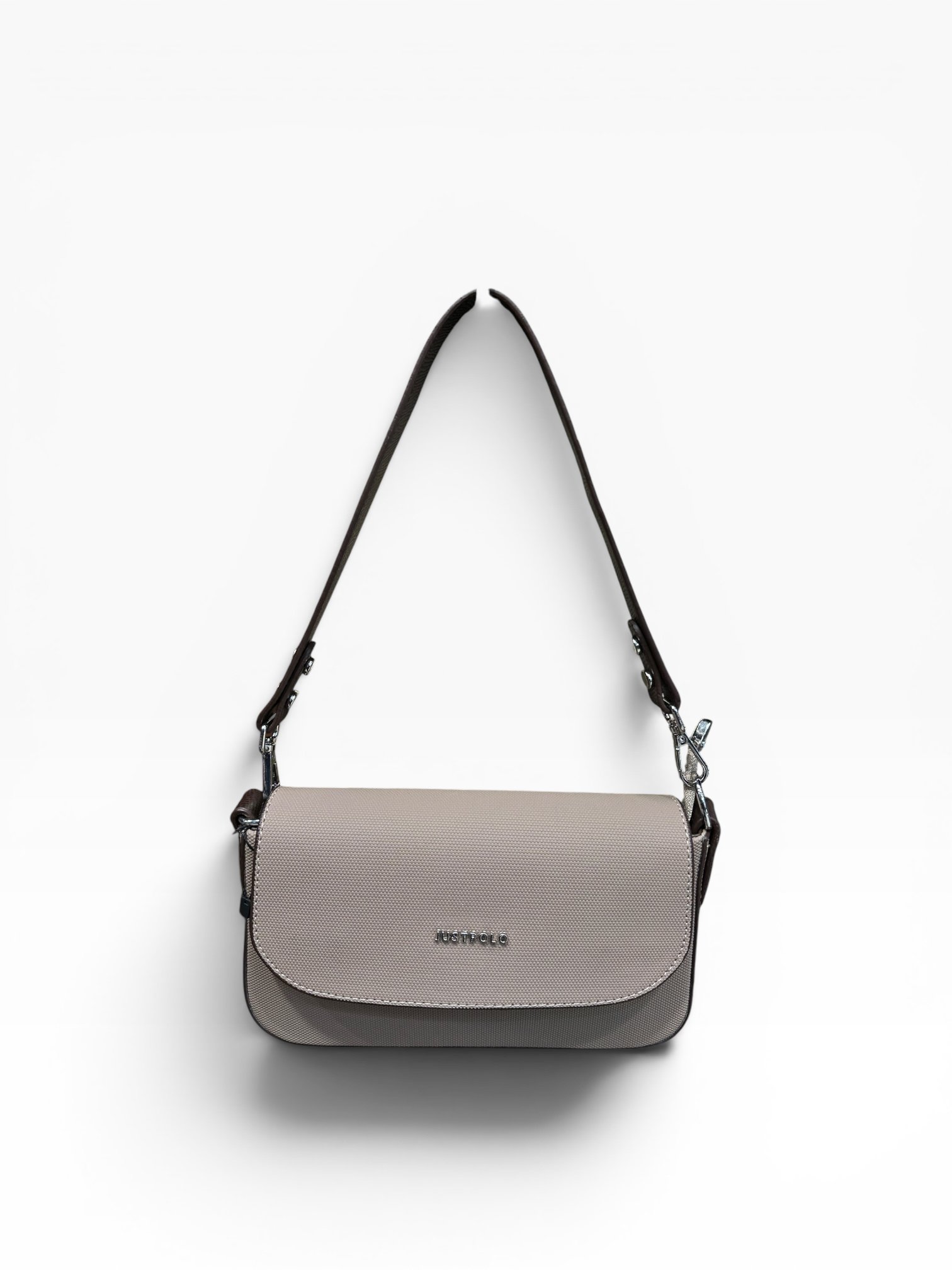 Just Polo Baget Model Kol ve Omuz Çantası Çift Askılı Vizon