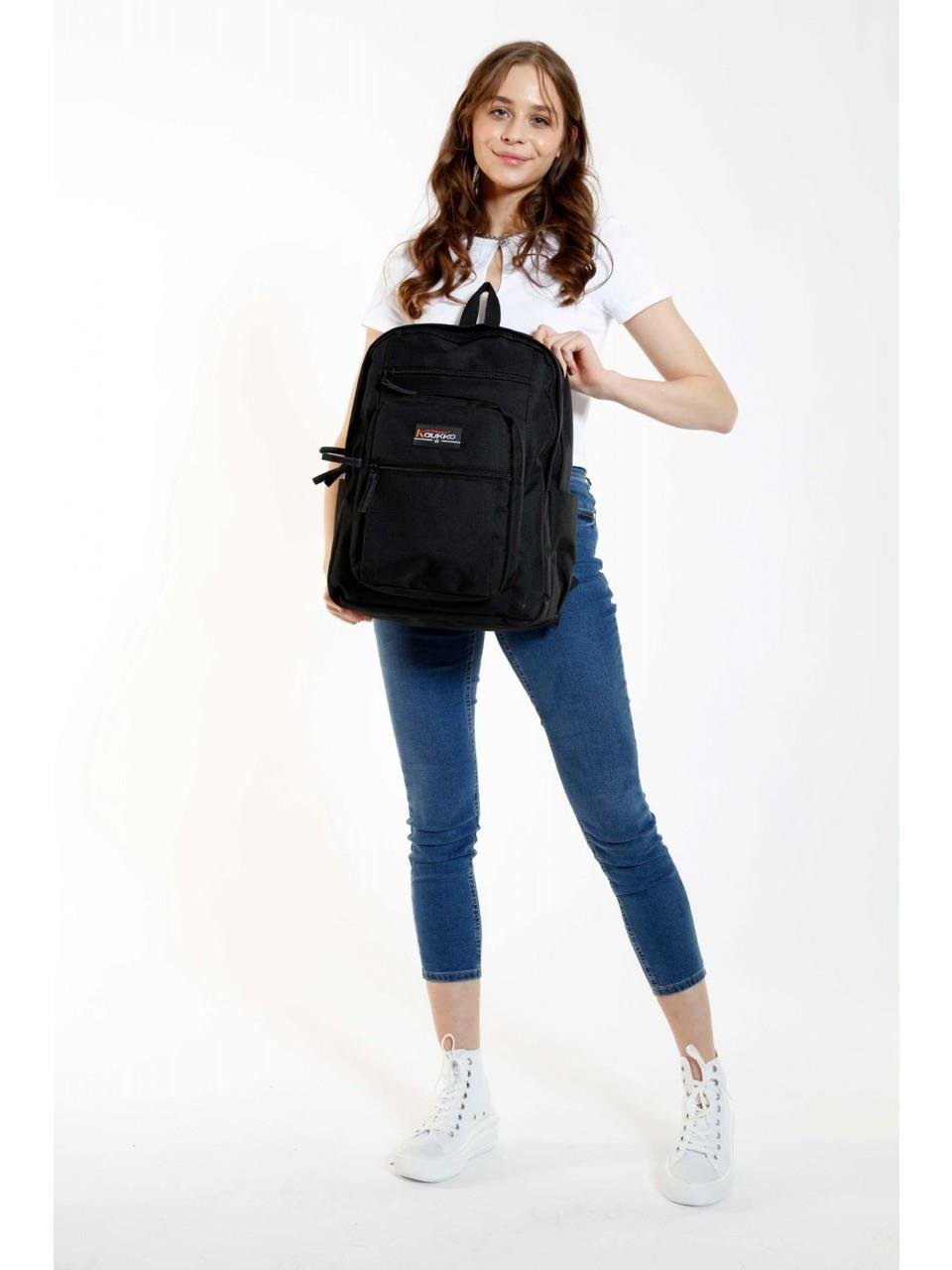 Kaukko Full Pocket Okul ve Günlük Sırt Çantası - Siyah