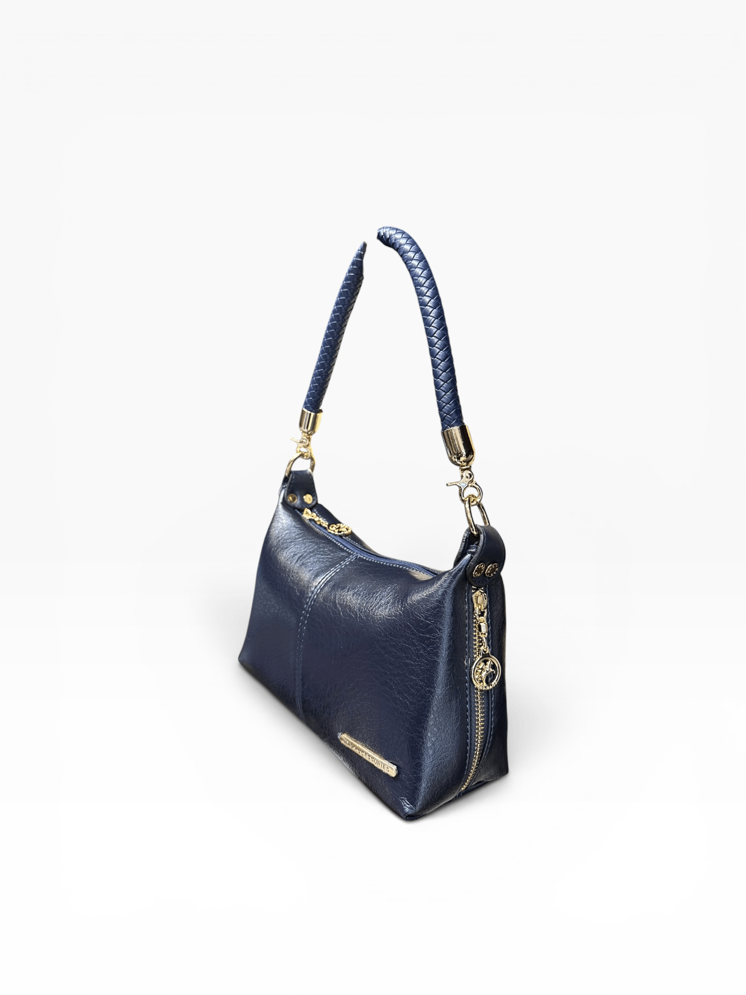 Nas Bag Kadın Şık Örgülü Baget Model Kol ve Omuz Çantası Lacivert